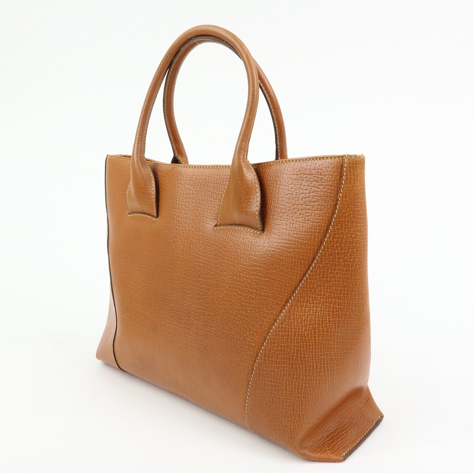 LOEWE Embossed Leather 2Way Bag Hand Bag Shoulder Bag Brown