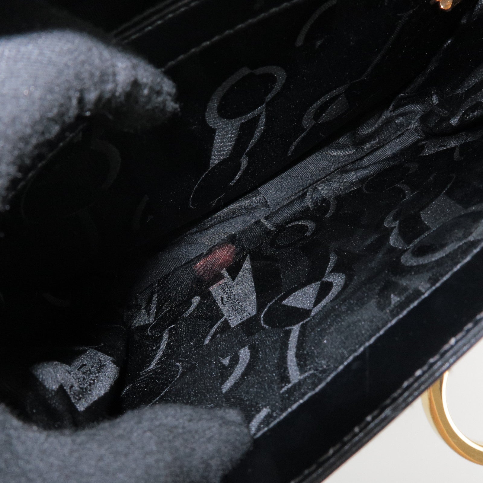 Ferragamo Gancini Calf Leather 2Way Bag Hand Shoulder Bag Black