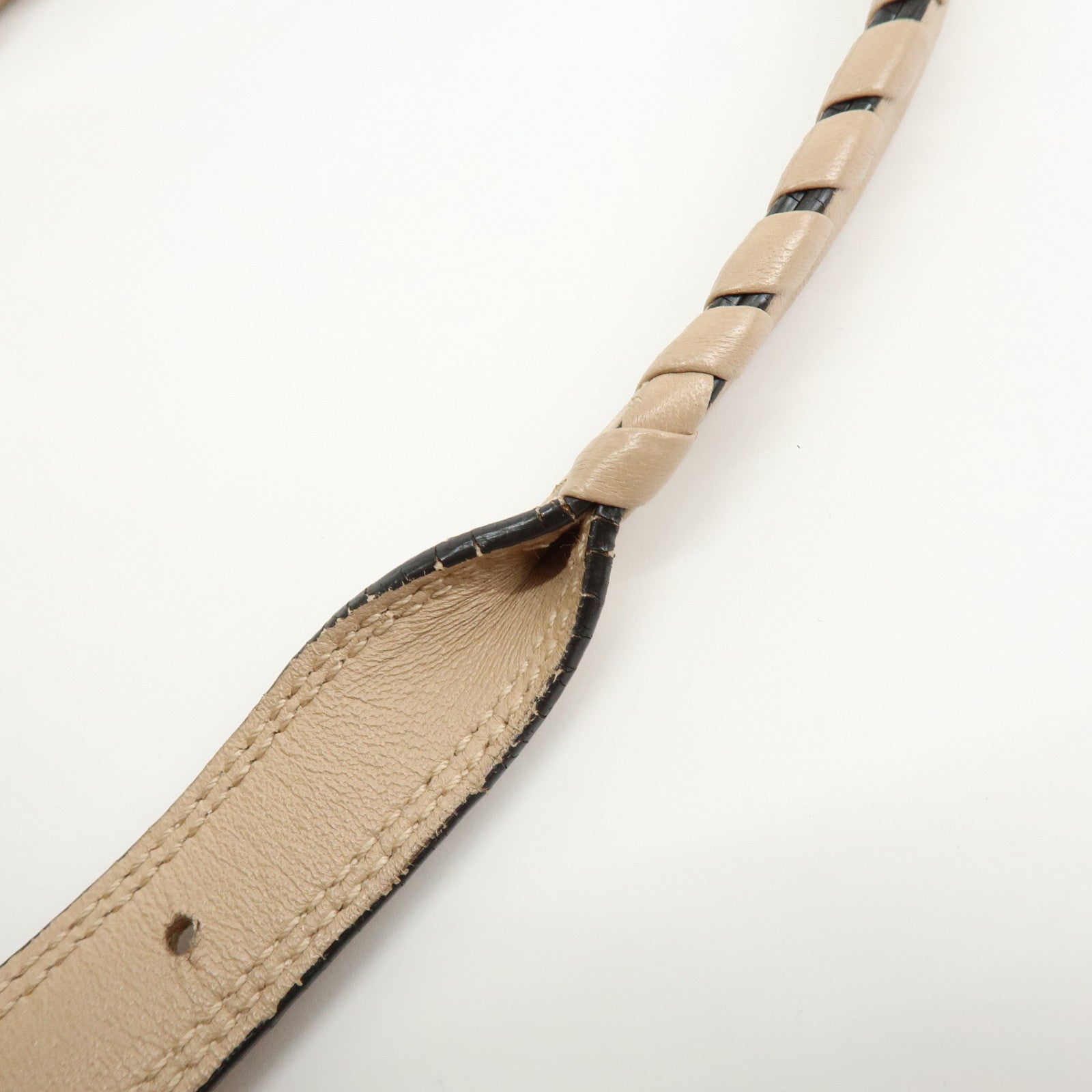 LOEWE Anagram Leather Mini Boston Bag Tote Hand Shoulder Bag Beige