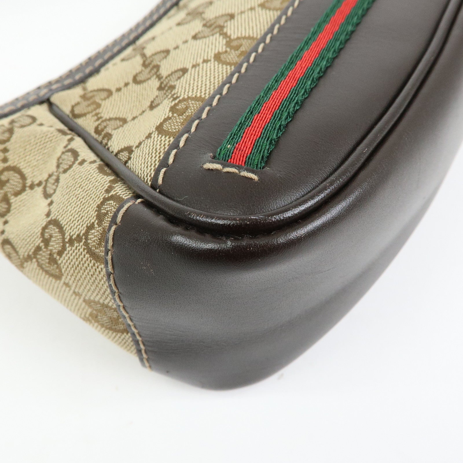 GUCCI Mayfair Sherry GG Canvas Leather Shoulder Bag Beige 269893