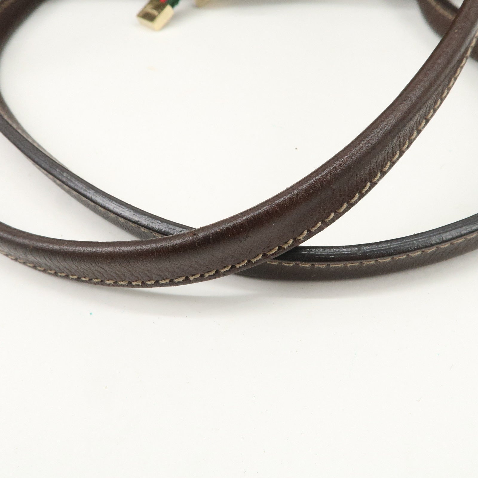 GUCCI  Sherry Princy Leather Canvas Boston Bag Hand Bag Brown 161720 Used