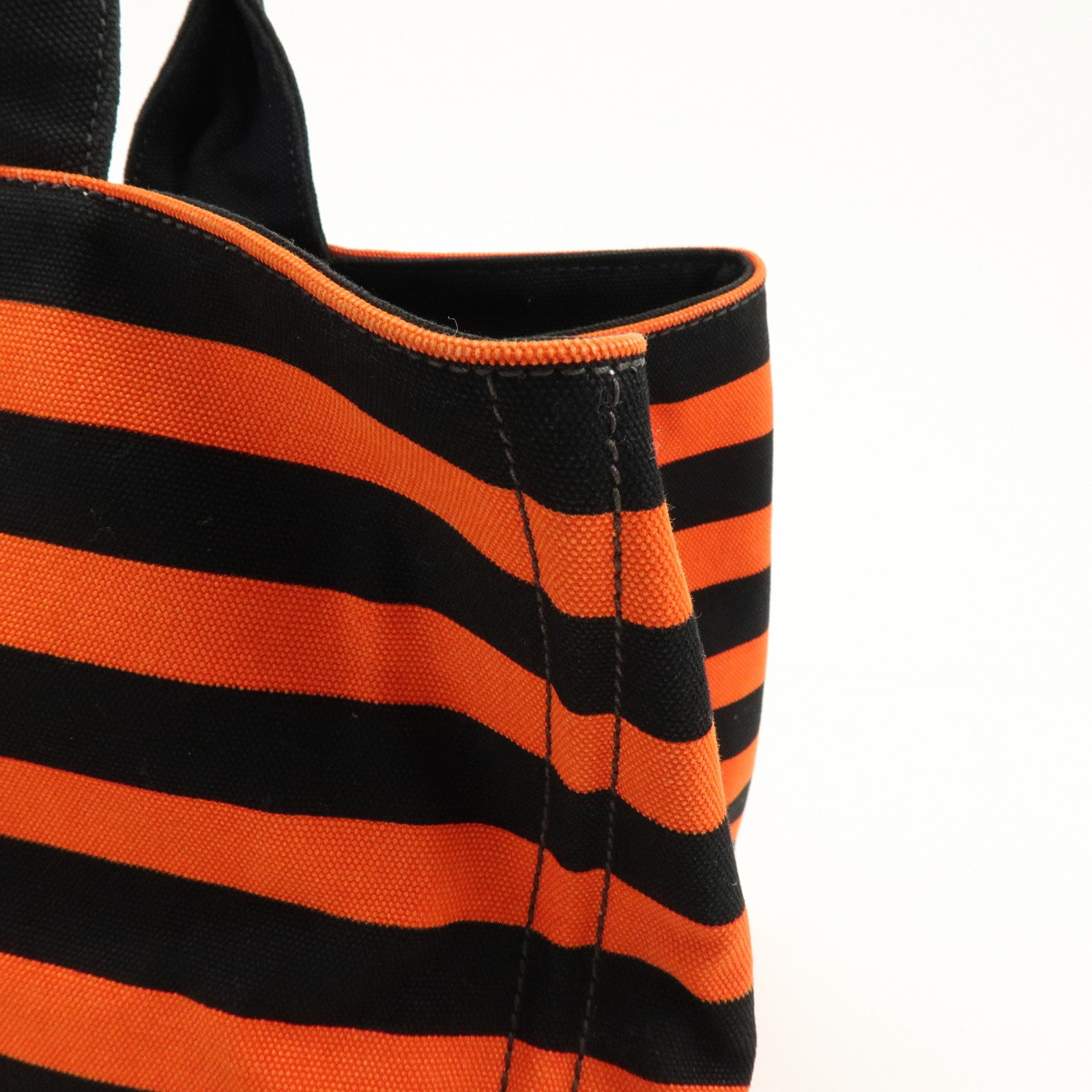 PRADA Triangle Logo Canapa Large Canvas Tote Bag Orange B1872B