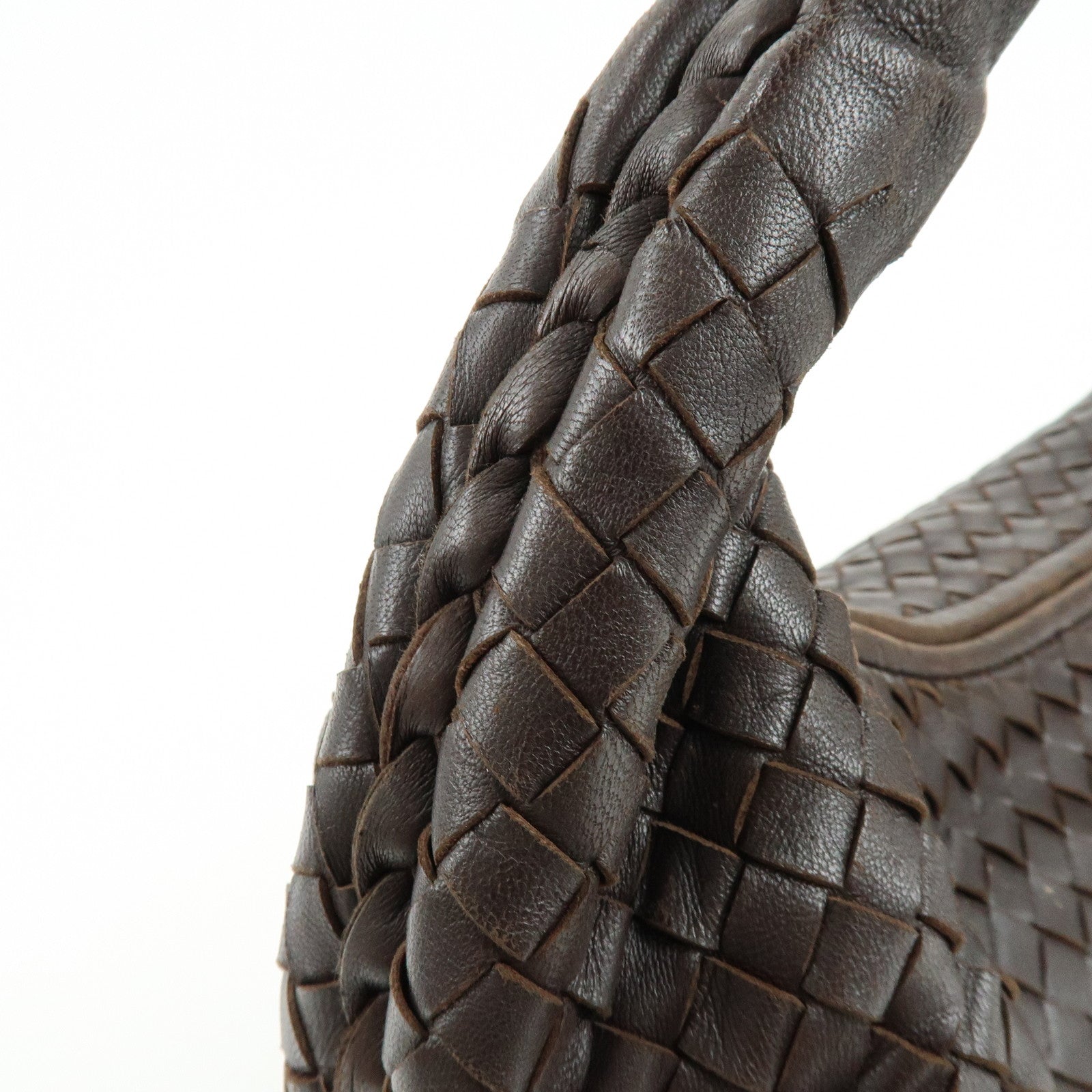 BOTTEGA VENETA Hobo Intrecciato Leather Shoulder Bag Brown 232499