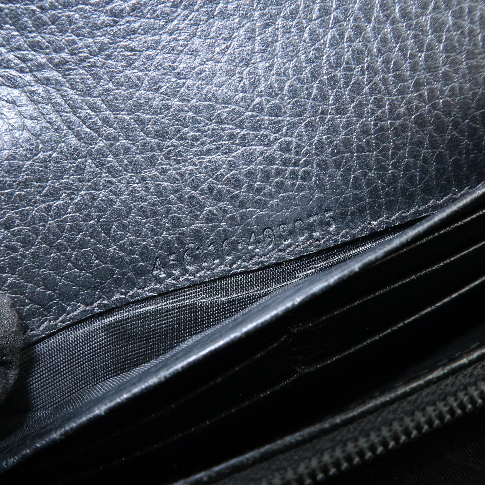 GUCCI GG Marmont Leather Long Wallet Black 456116