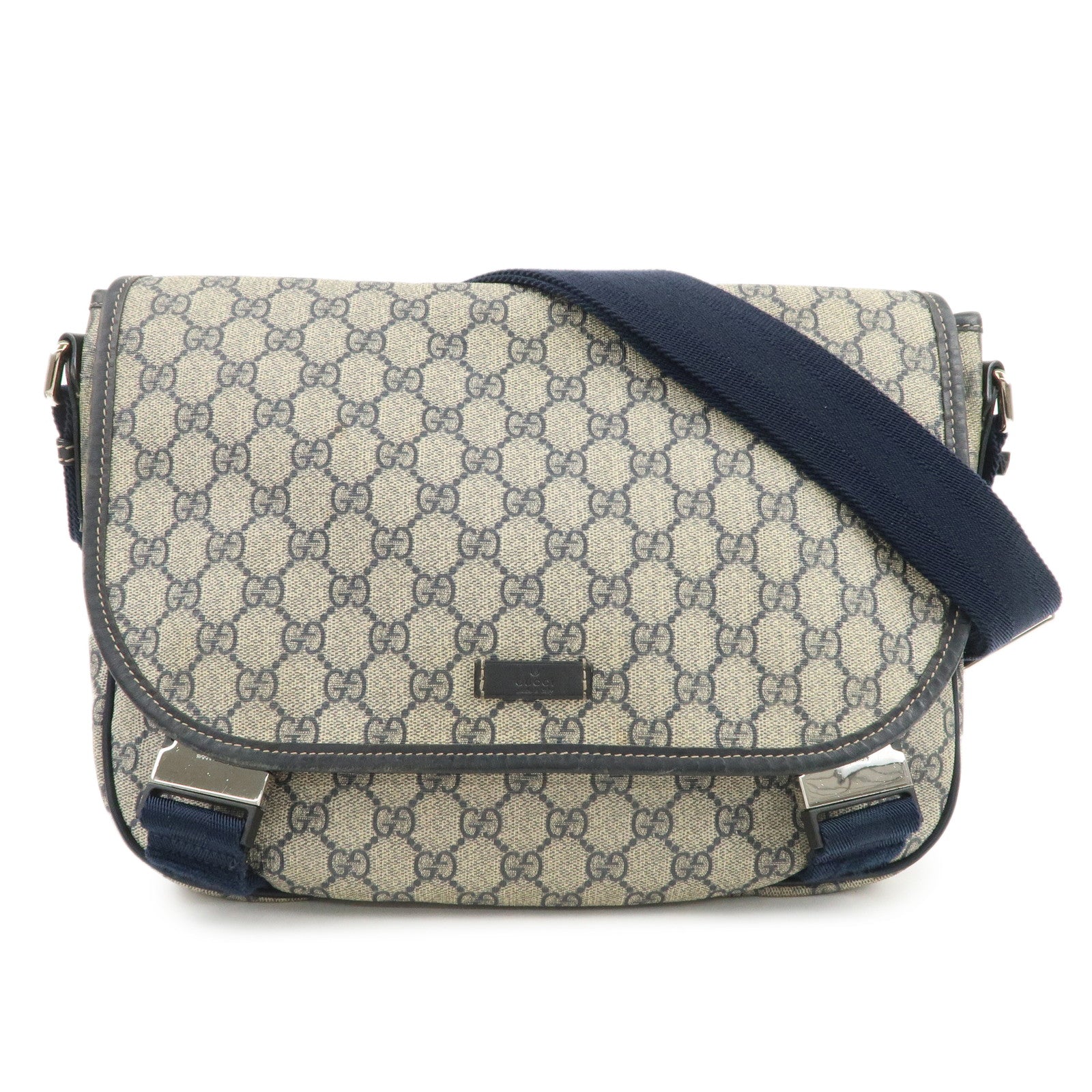 GUCCI GG Supreme Shoulder Bag Messenger Bag Beige Navy 201732