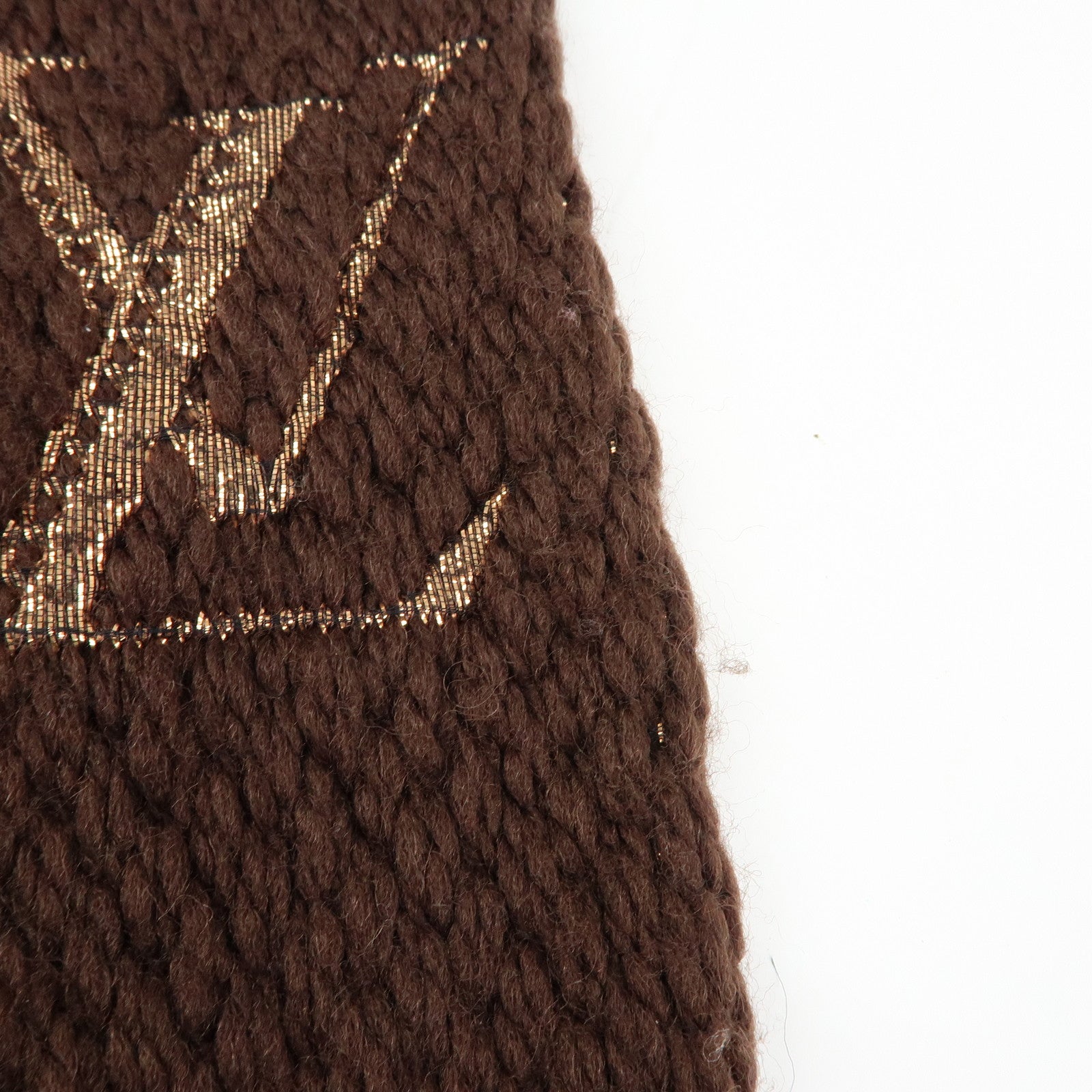 Louis Vuitton Echarpe Logomania Shine Wool Silk Scarf Brown M71383