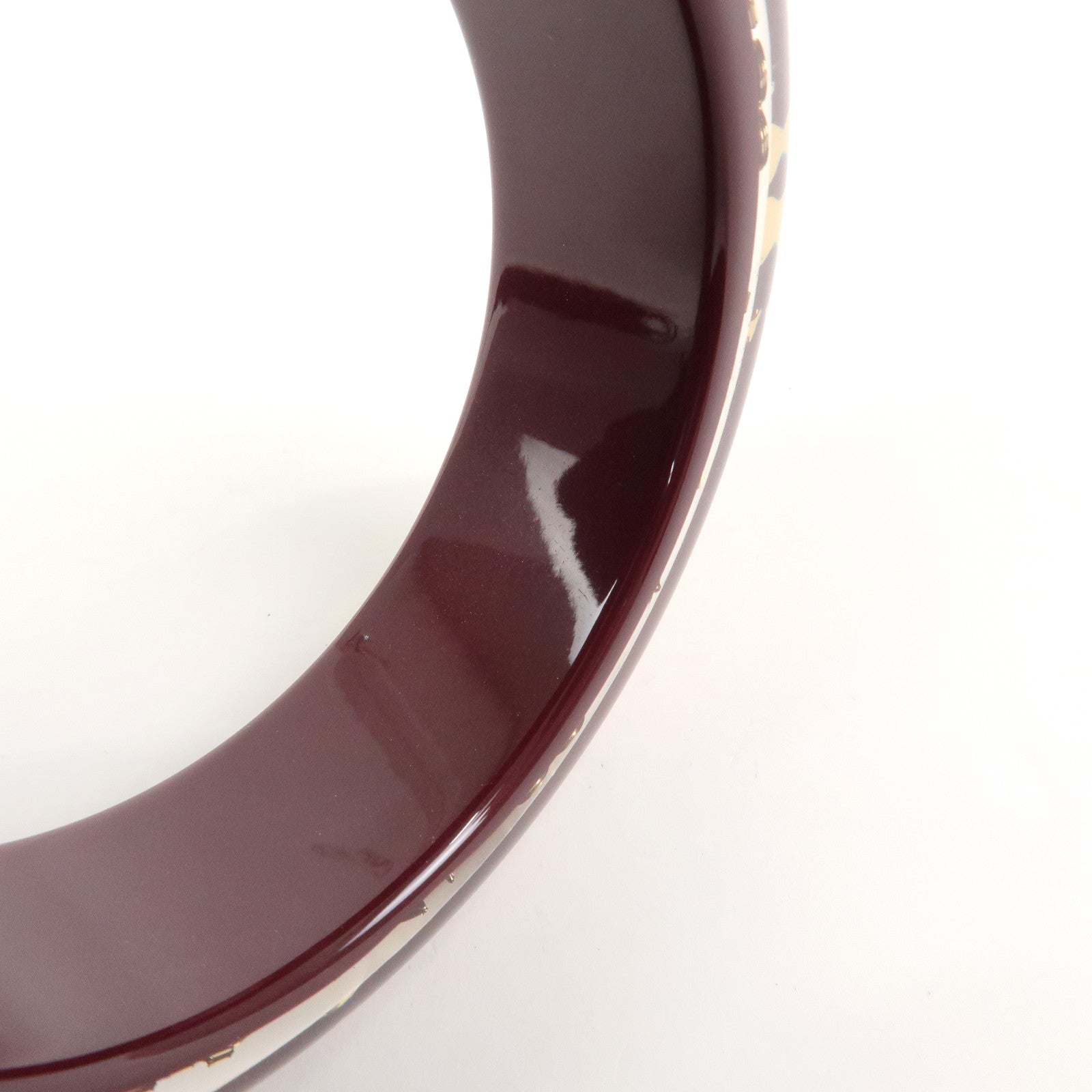 Louis Vuitton Monogram Inclusion GM Resin Bracelet Bangle Wine Red