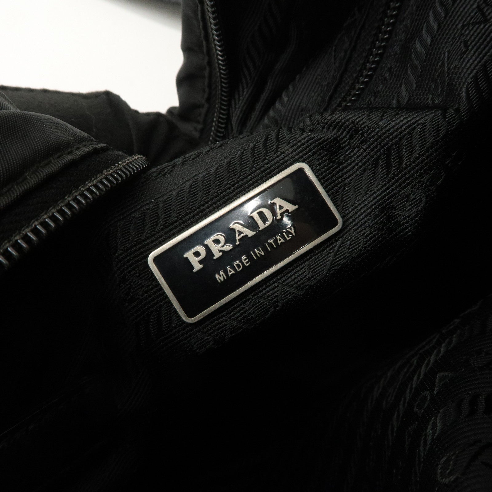 PRADA Logo Nylon Leather Shoulder Bag Crossbody Bag Black BT0421