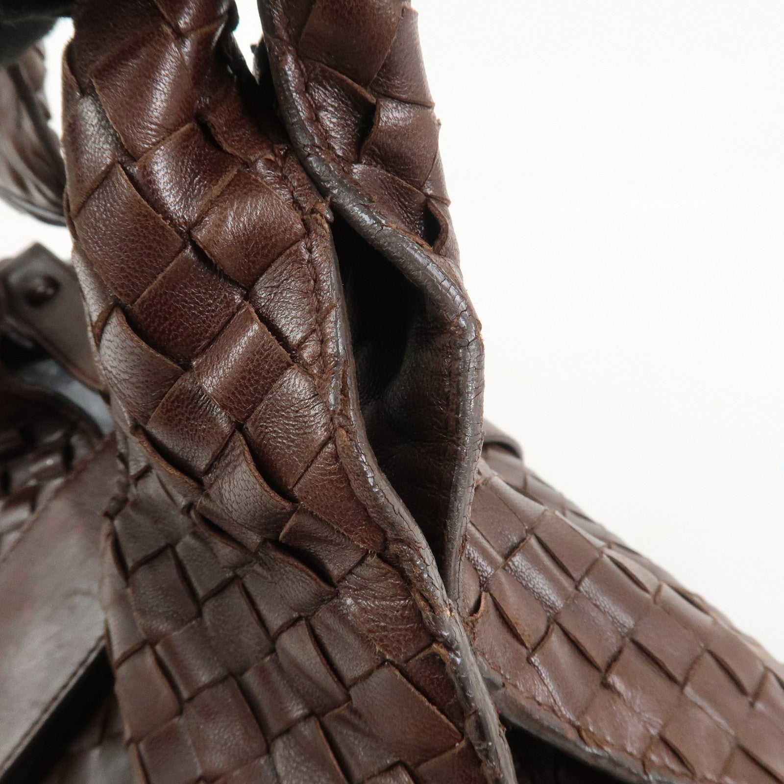BOTTEGA VENETA Intrecciato Leather Hand Bag Brown