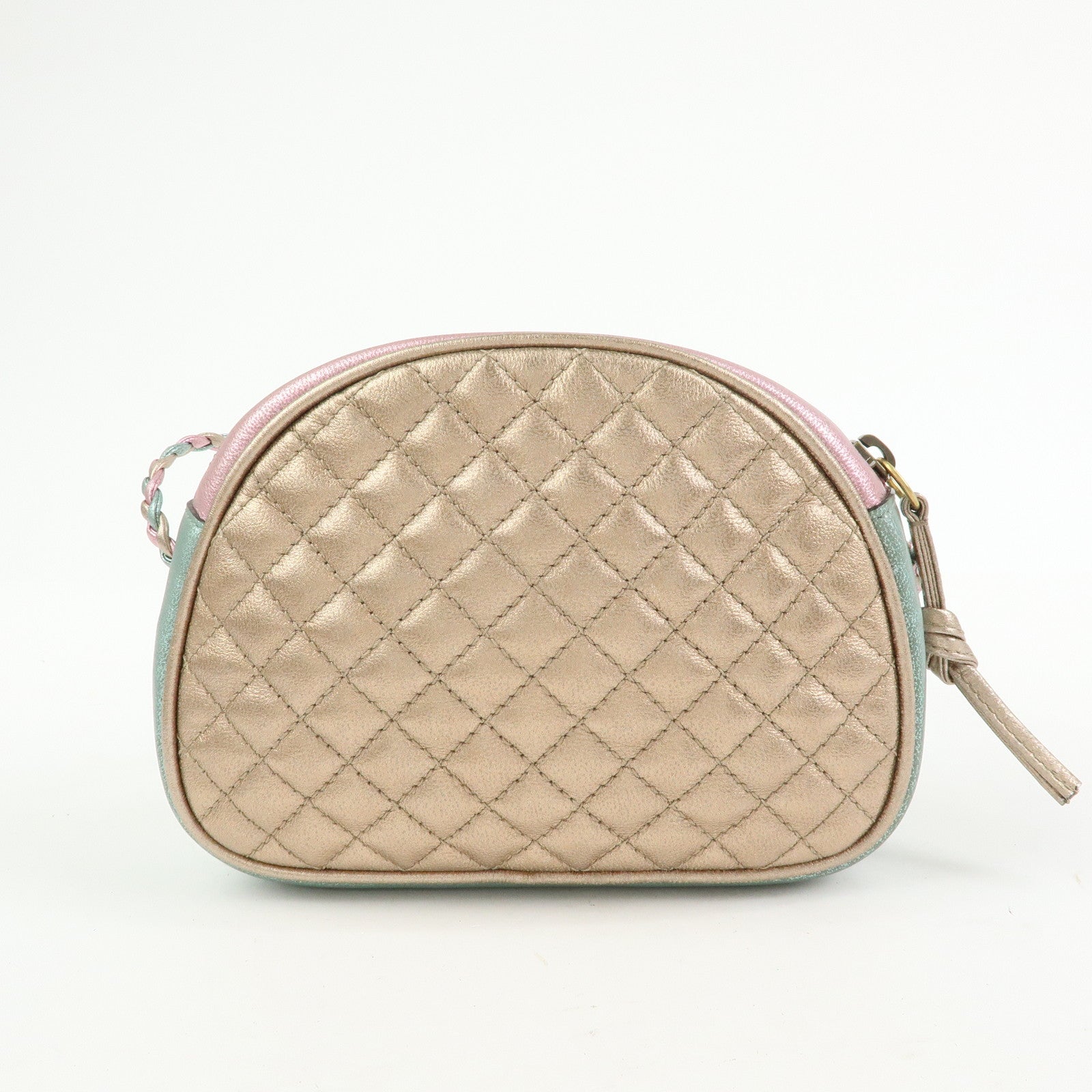 GUCCI Horsebit Laminated Quilting Leather Shoulder Bag Pink 534951 Auth Used F/S