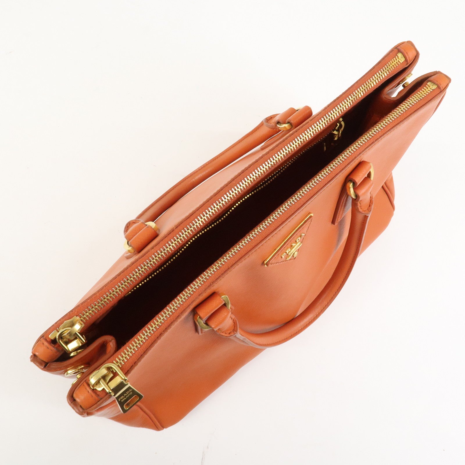 PRADA Galleria Saffiano Leather 2Way Bag Orange 1BA274
