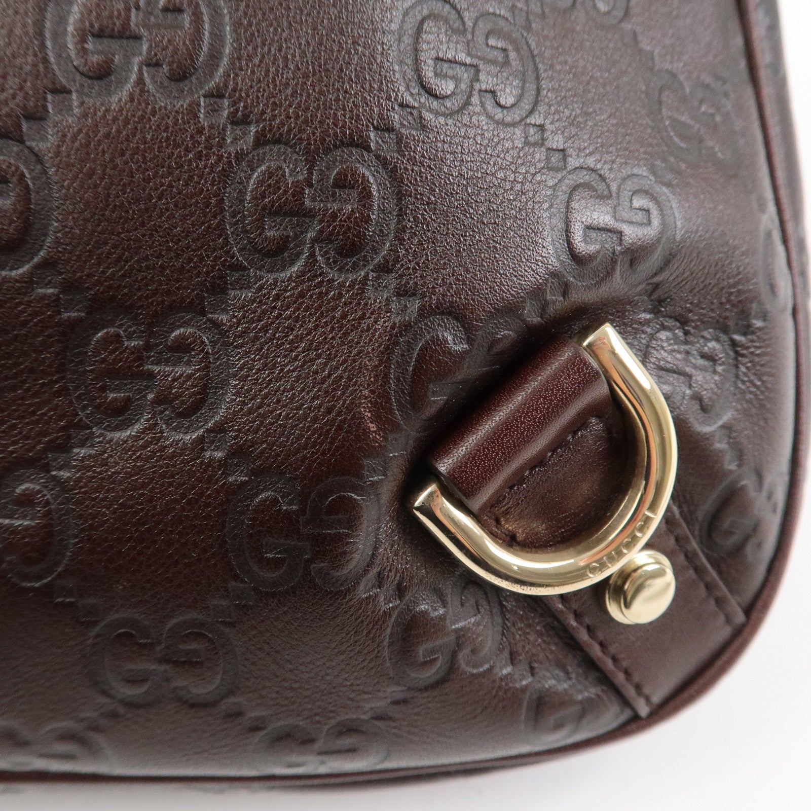 GUCCI Abbey Guccissima Leather Shoulder Bag Dark Brown 130738