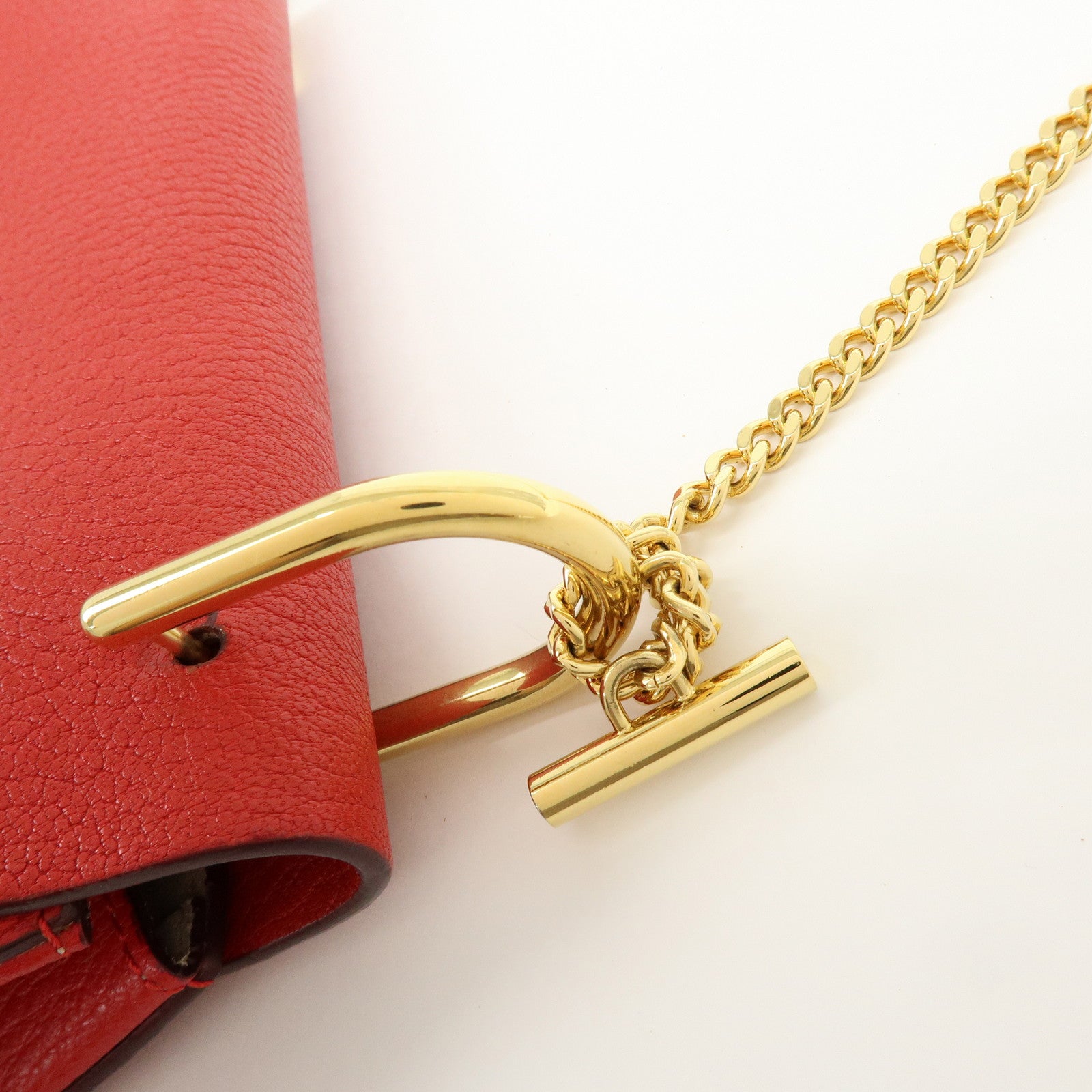 Chloe Drew Leather Chain Shoulder Bag Crossbody Bag Red