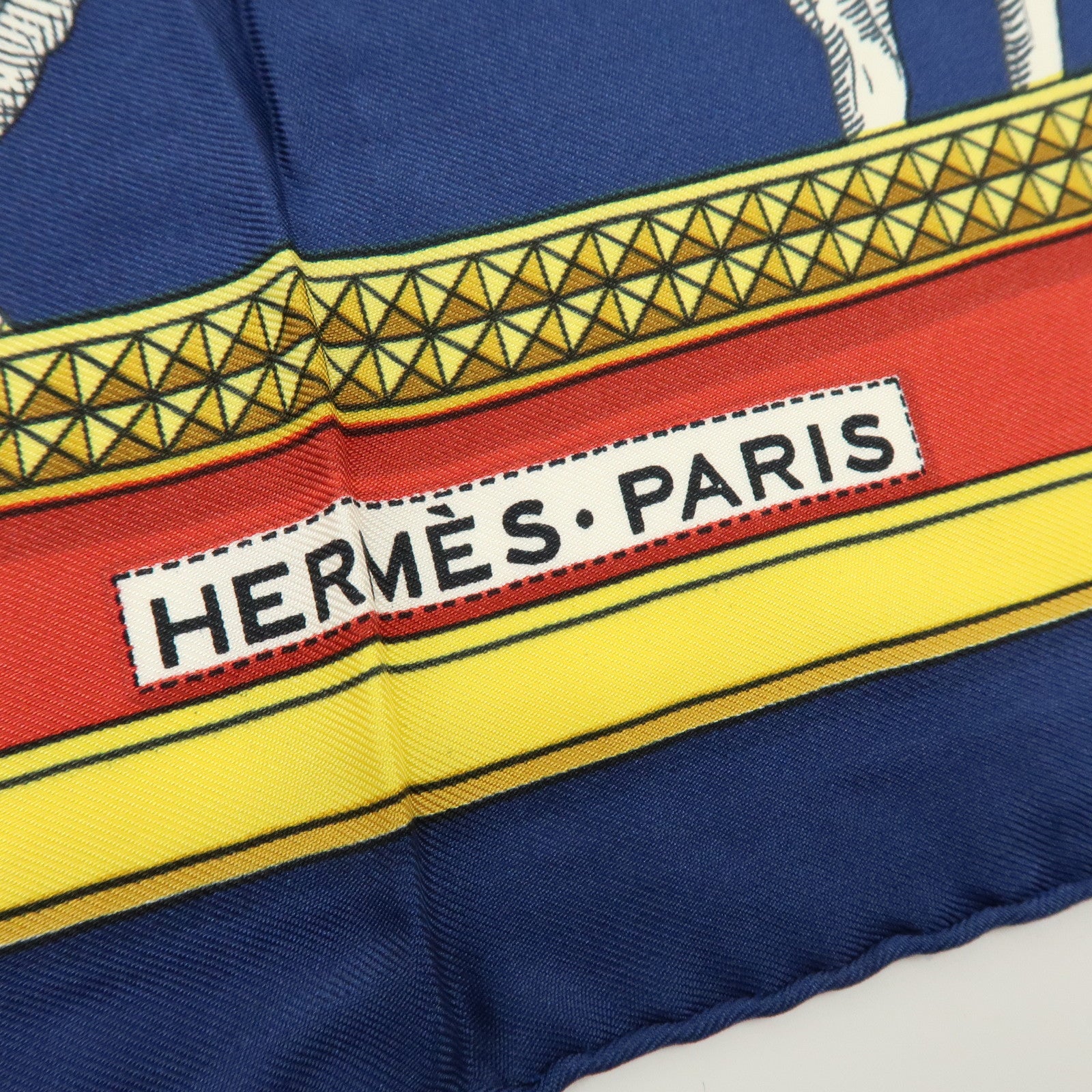 HERMES Carre 90 Silk 100% Scarf GRAND APPARAT Navy Multi Color