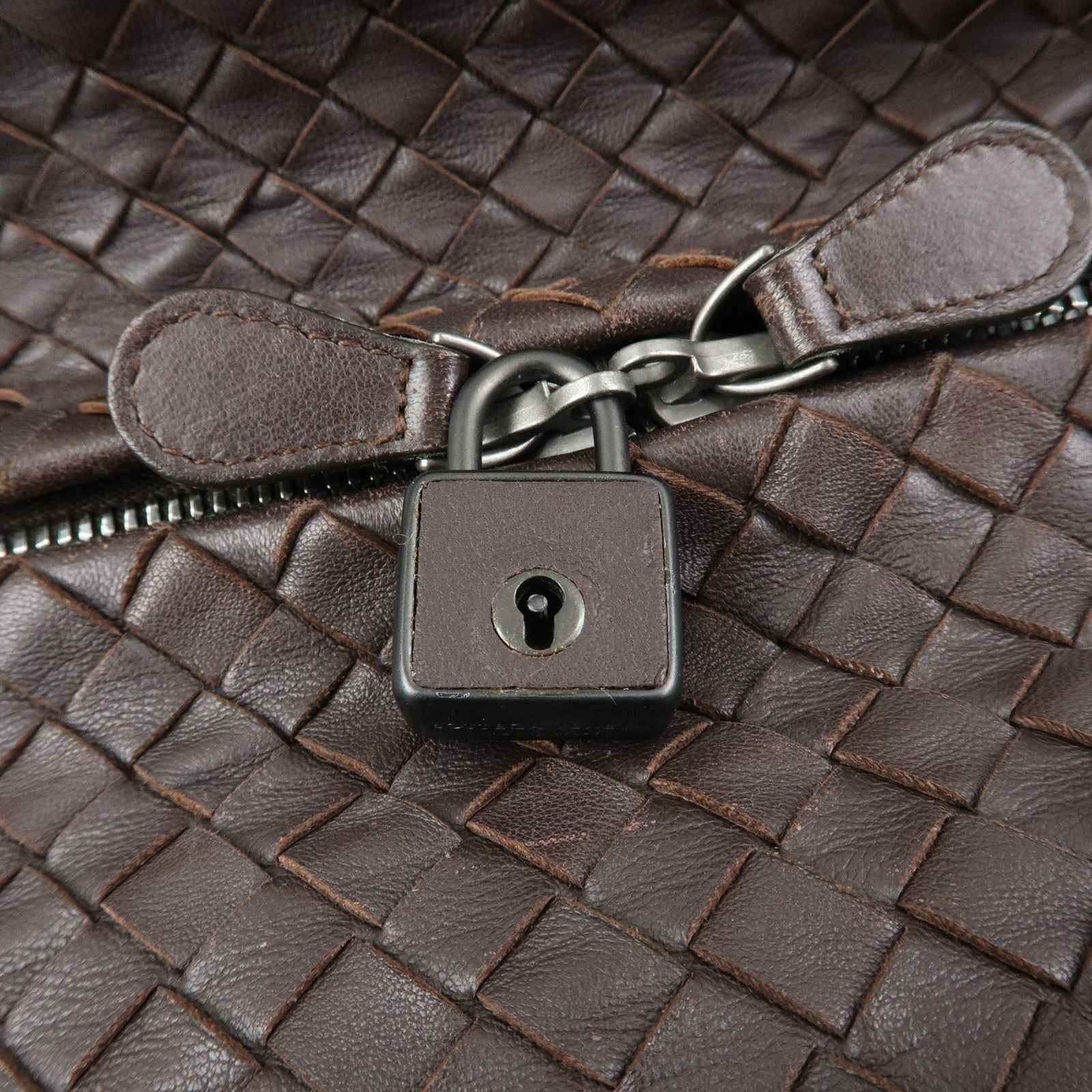 BOTTEGA VENETA Intrecciato Leather Shoulder Bag Brown 255693