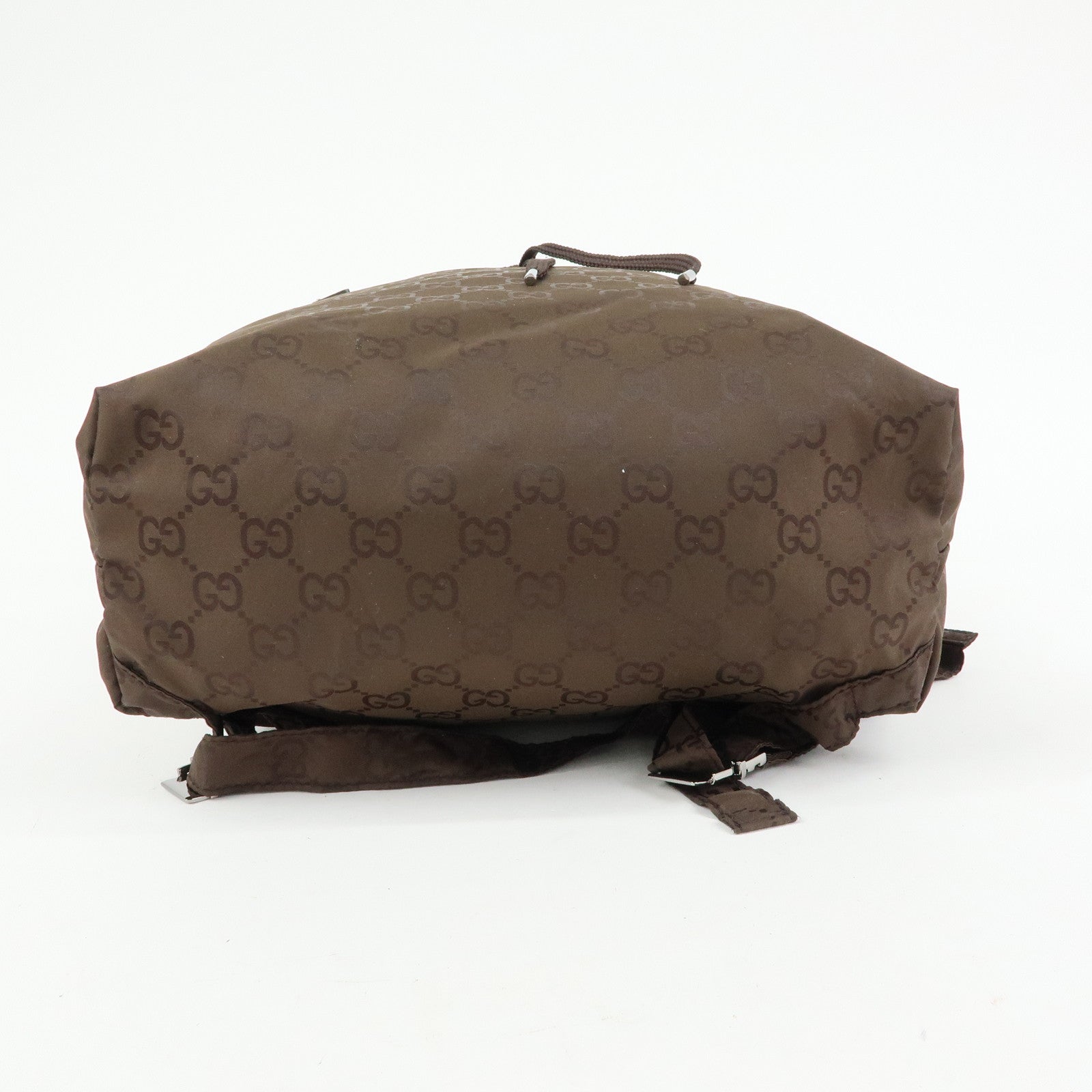 GUCCI GG Nylon Leather Backpack Brown 223670