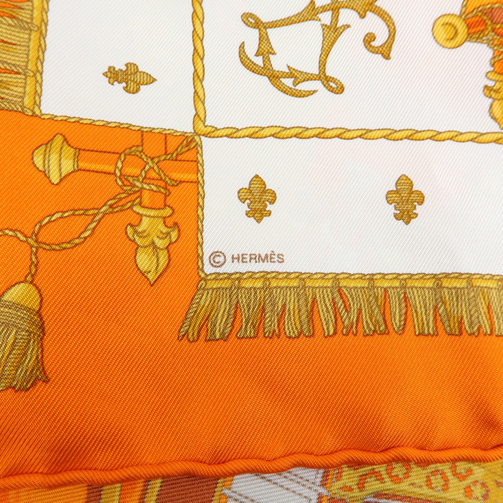 HERMES Carre 45 Silk 100% Scarf VUE DU CAROSSE LA GALERE LA REALE