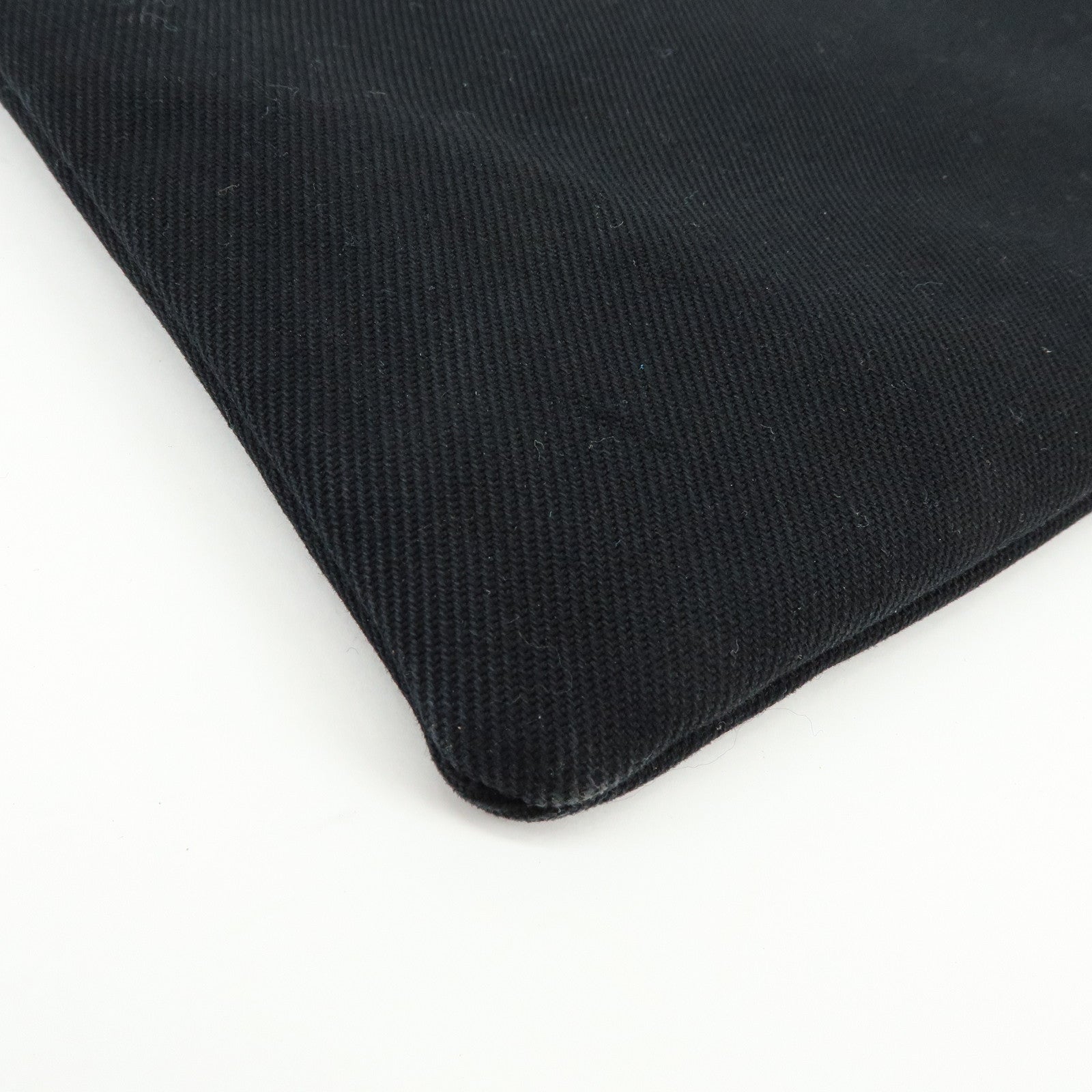 SAINT LAURENT PARIS Canvas Leather Clutch Bag Pouch Black