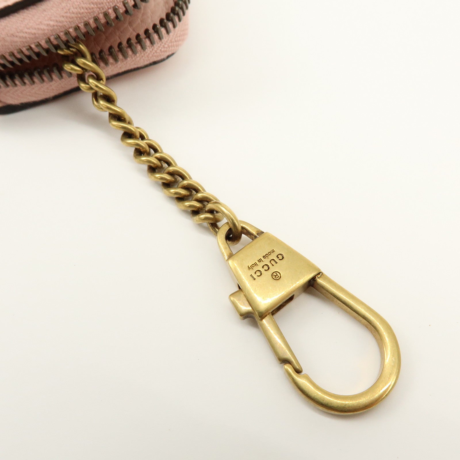 GUCCI Animalier Leather 6 Ring Key Case Key Holder Pink 498096