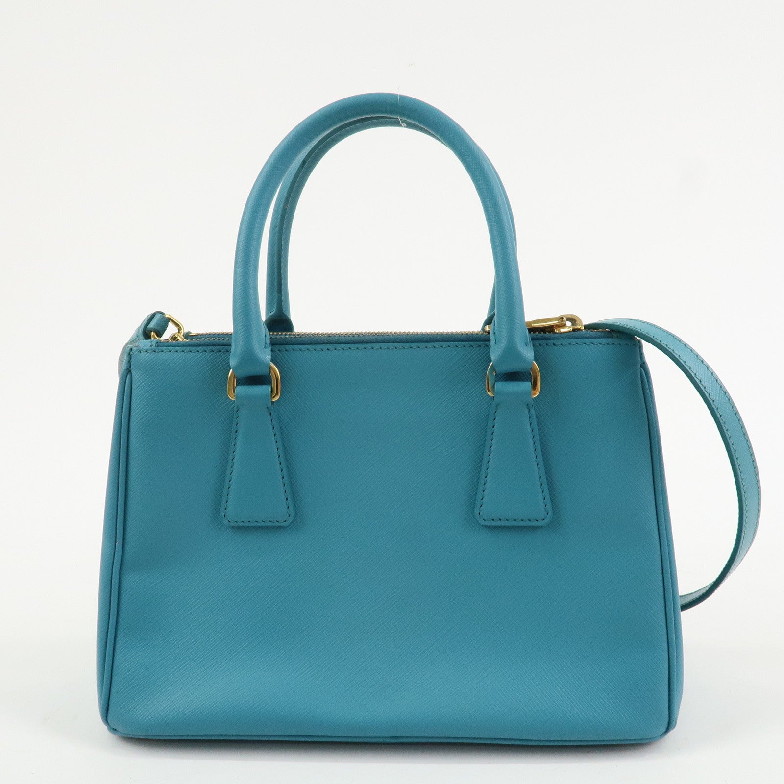 PRADA Galleria Saffiano Lux Leather 2Way Bag Hand Bag Blue BN2402