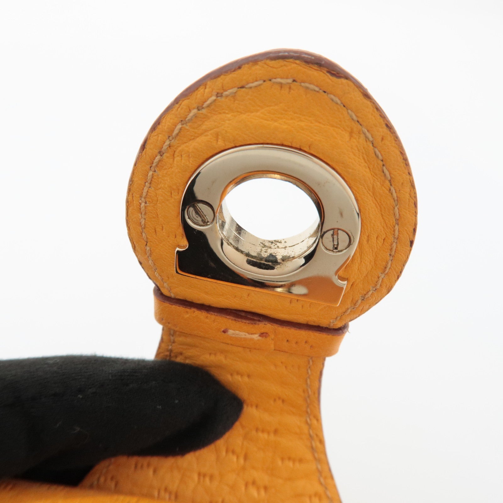 Ferragamo Gancini Leather Coin Case Coin Purse Key Case Orange