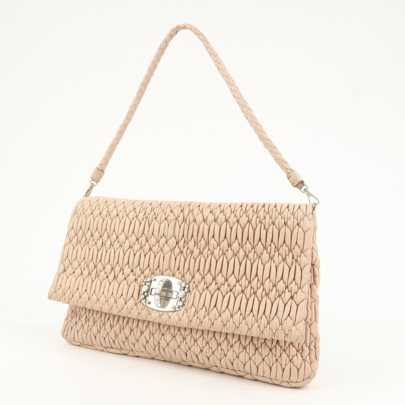 MIU MIU Matelasse Leather 2Way Bag Shoulder Bag Pink RP0169