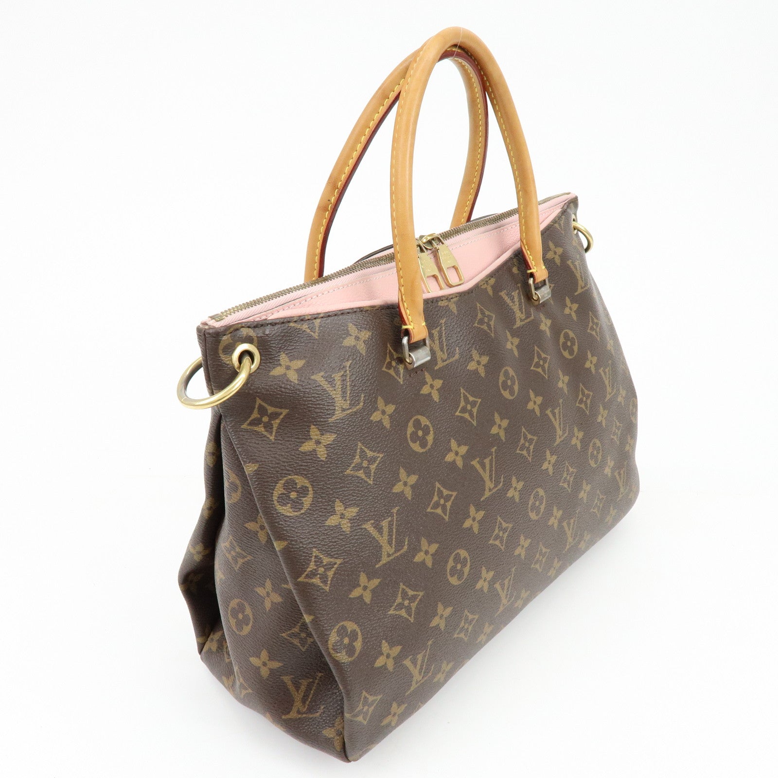 Louis Vuitton Monogram Pallas 2Way Bag Brown Rose Ballerine M40468