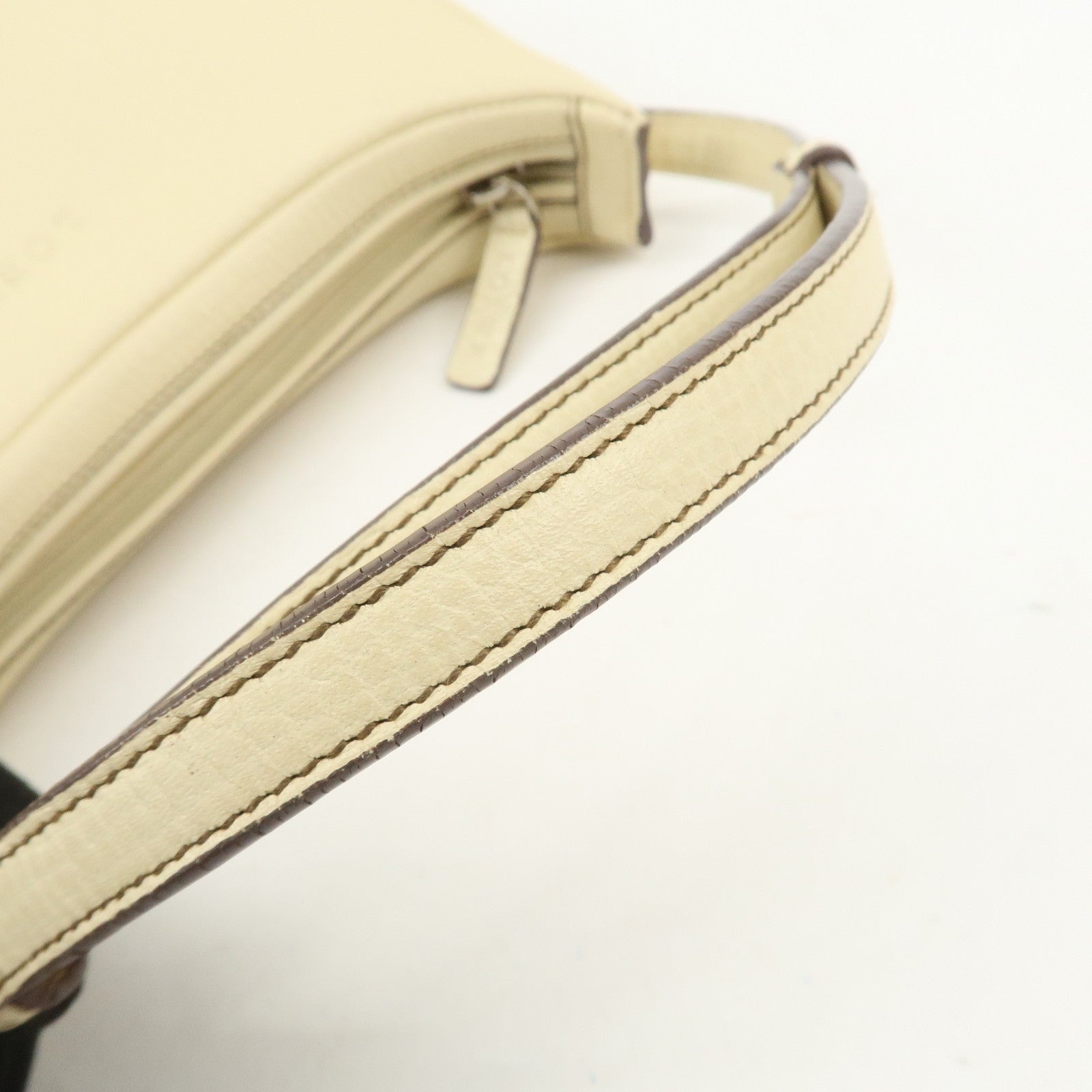 LOEWE Embossed Leather Shoulder Bag Hand Bag Ivory