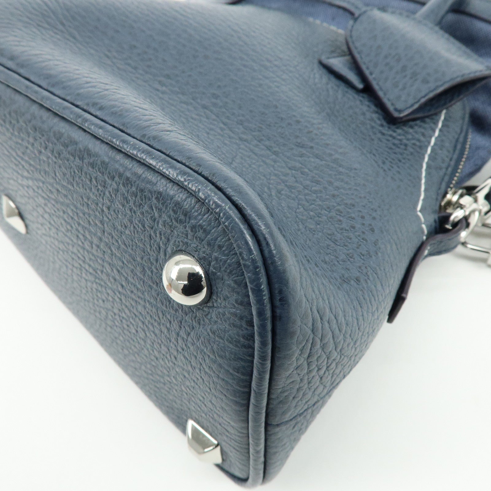 Maison Margiela 5AC Leather Canvas 2Way Bag Hand Shoulder Bag Navy