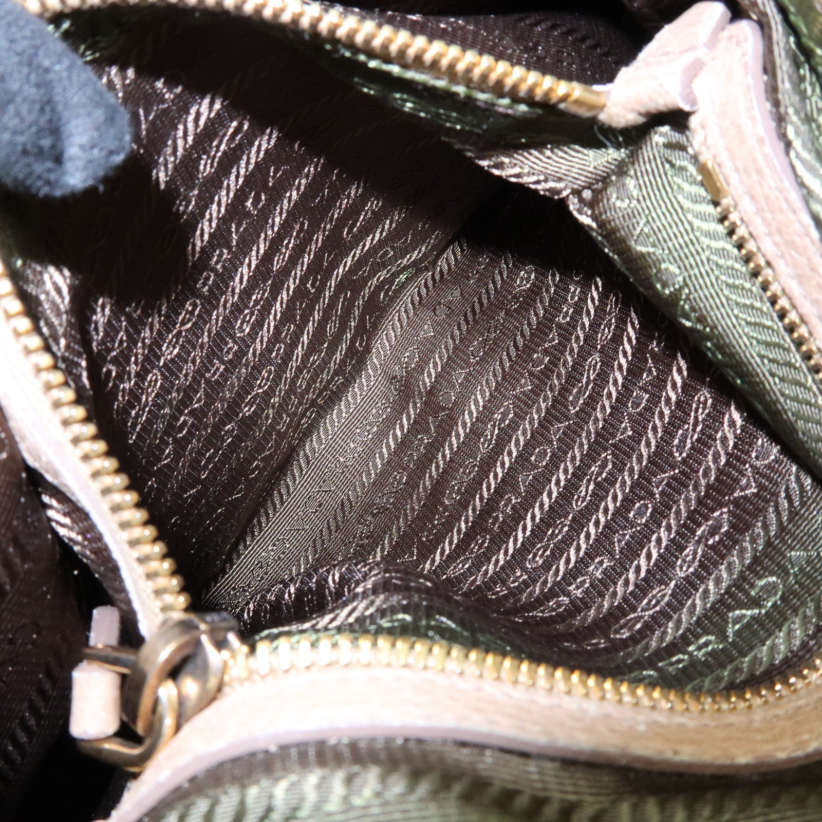 PRADA Logo Leather Chain One Shoulder Bag Light Brown BR4243