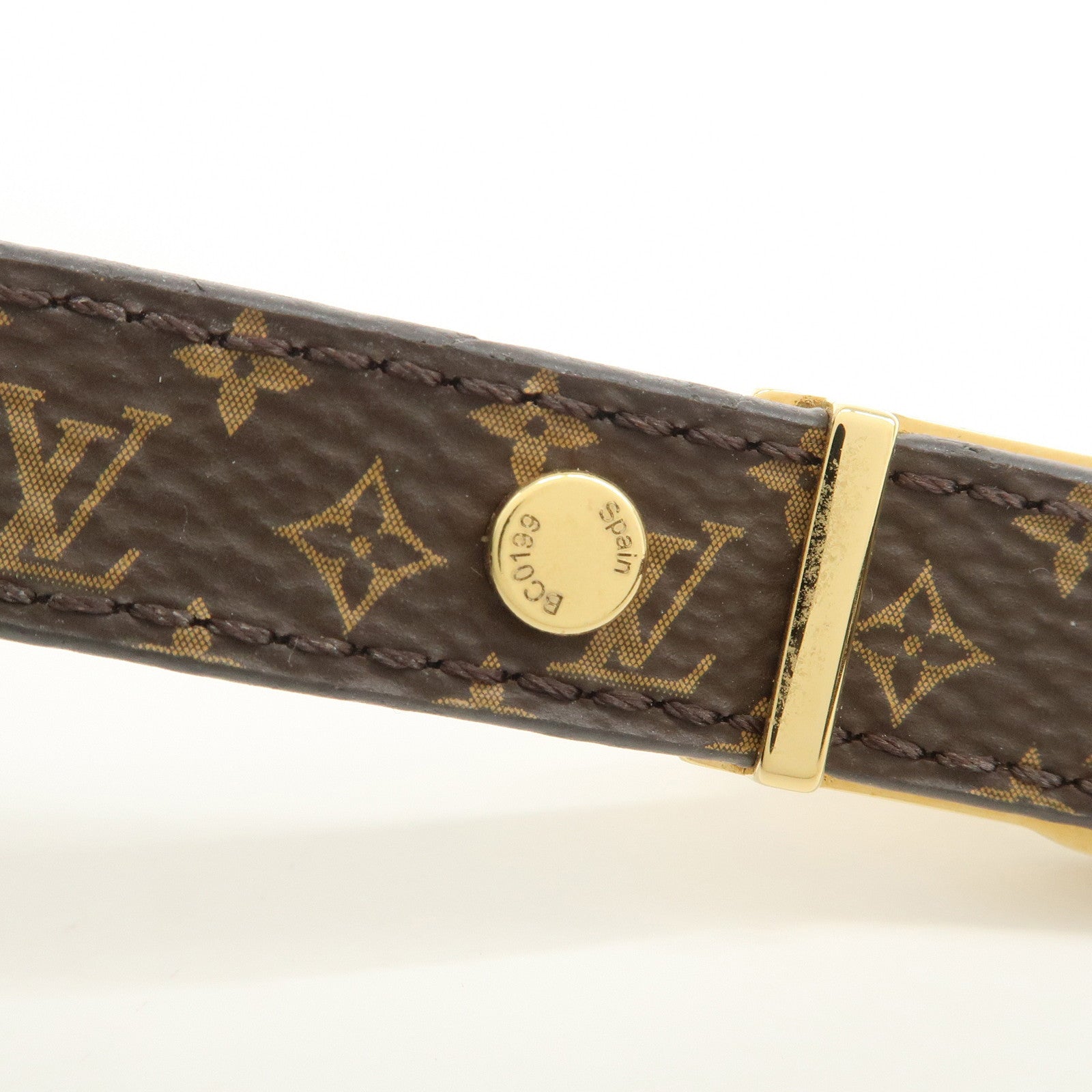 Louis Vuitton Monogram LV Bracelet Metal Canvas Bracelet M6559