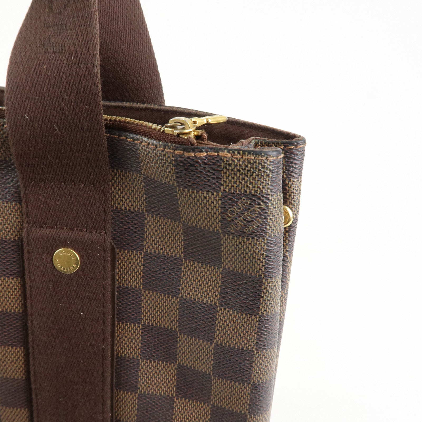 Louis Vuitton Damier Ebene Canvas Cover Bobourg Hand Bag M52006 Used