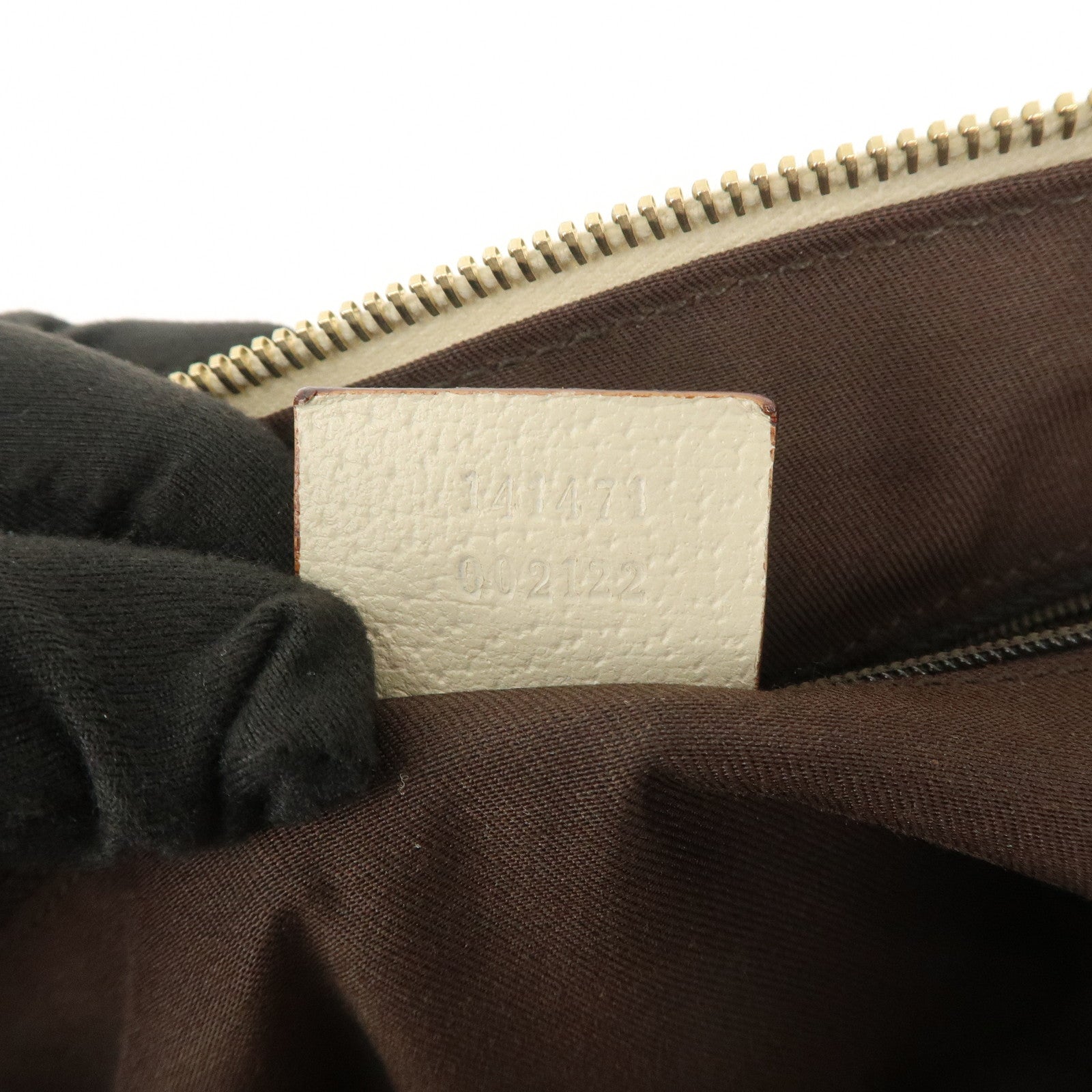 GUCCI Abbey GG Canvas Leather Tote Bag Hand Bag Beige Ivory 141471