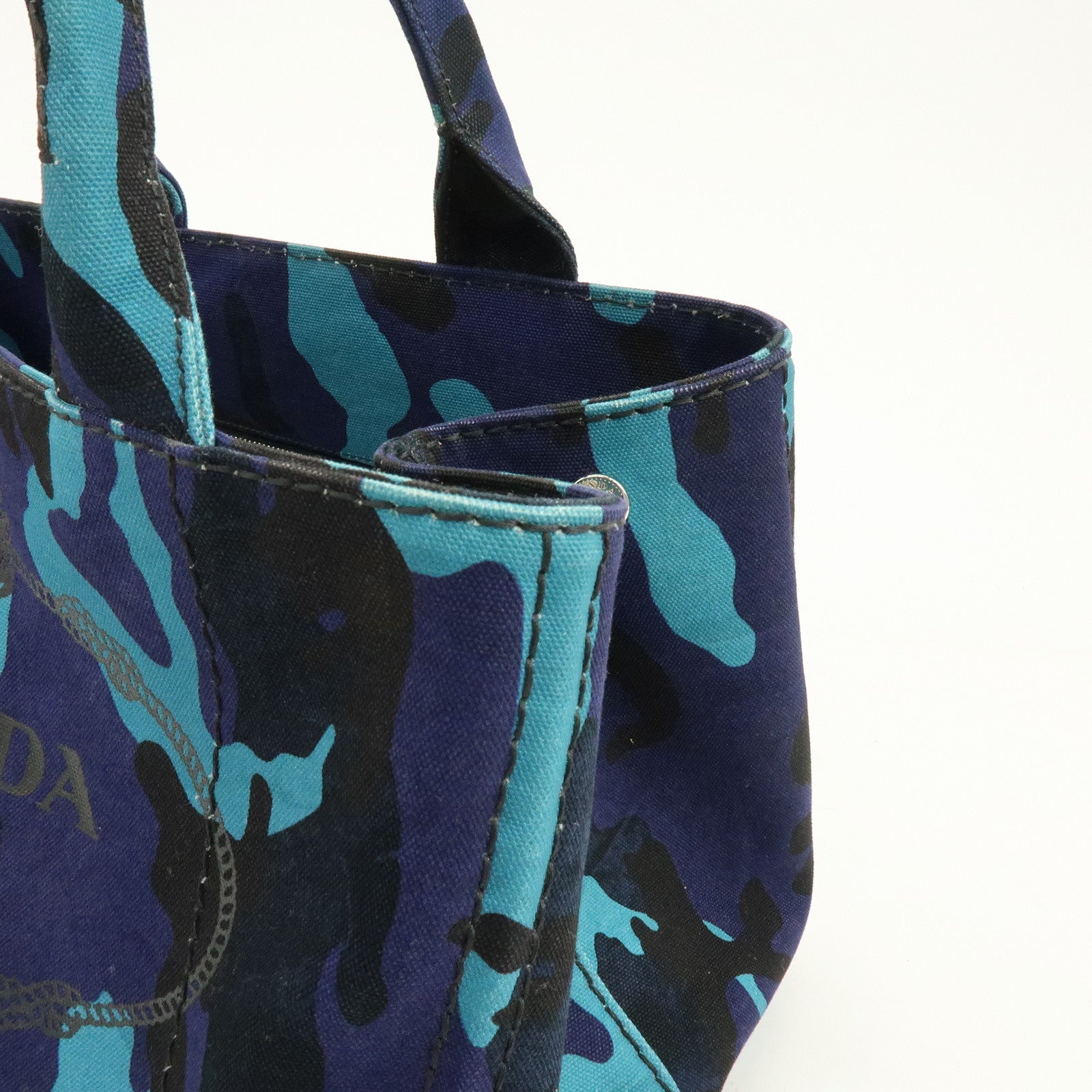 PRADA Triangle Logo Canapa Canvas 2Way Hand Bag Camouflage B2642B