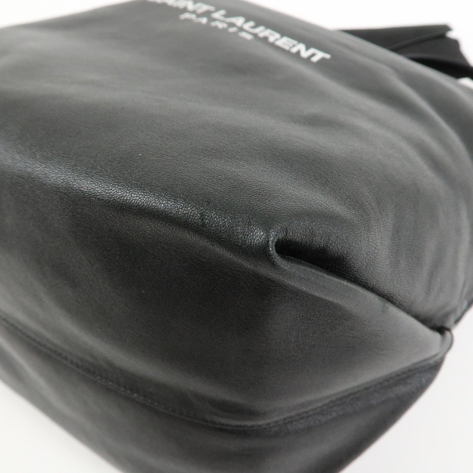 SAINT LAURENT PARIS TEDDY Lamb Skin Shoulder Bag Black 538447