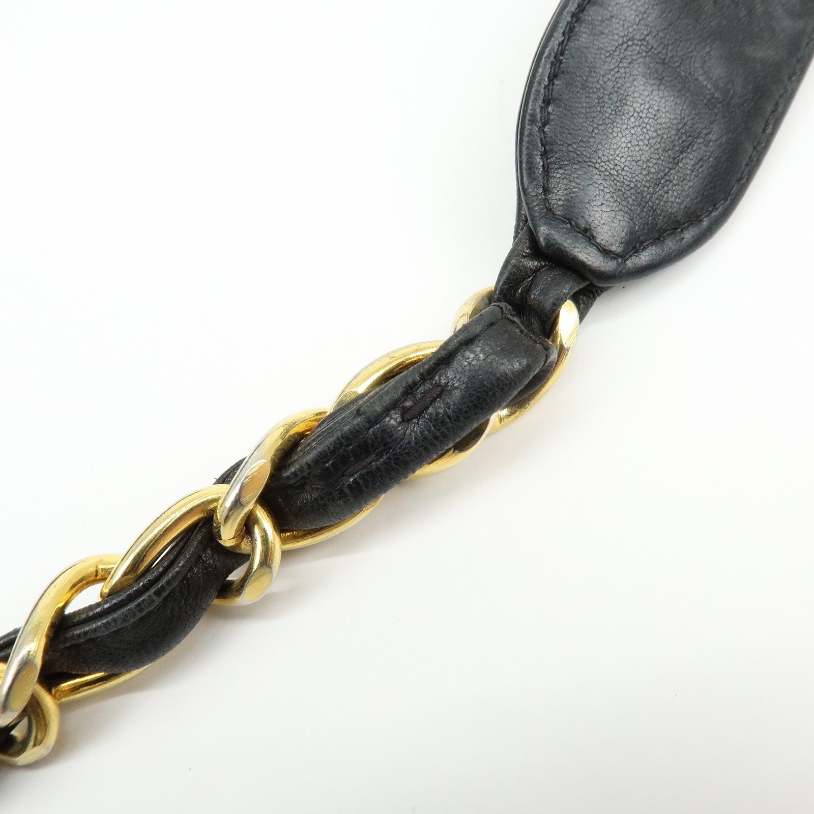 CHANEL Matelasse Lamb Skin Chain Flap Shoulder Bag Black