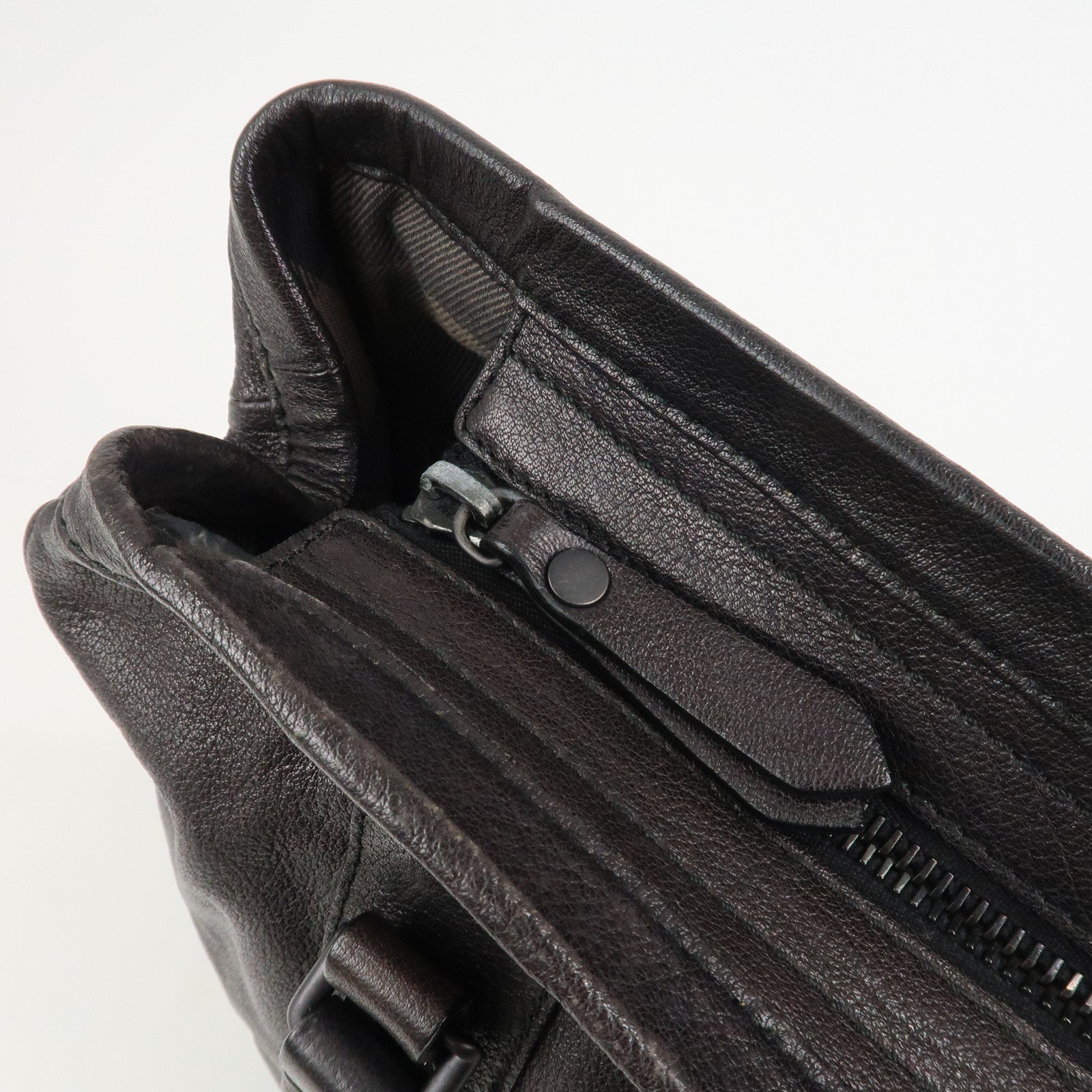 BURBERRY Logo Leather Tote Bag Shoulder Bag Black
