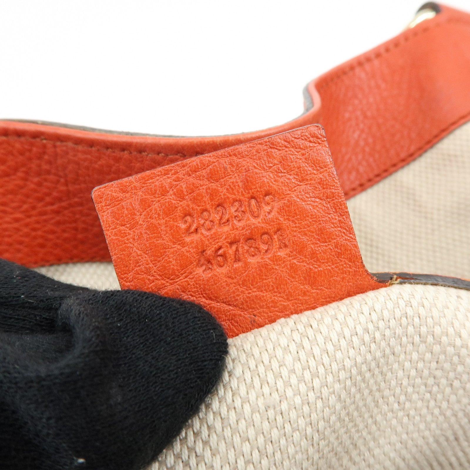 GUCCI SOHO Interlocking G Leather Tote Bag Hand Bag Orange 282309
