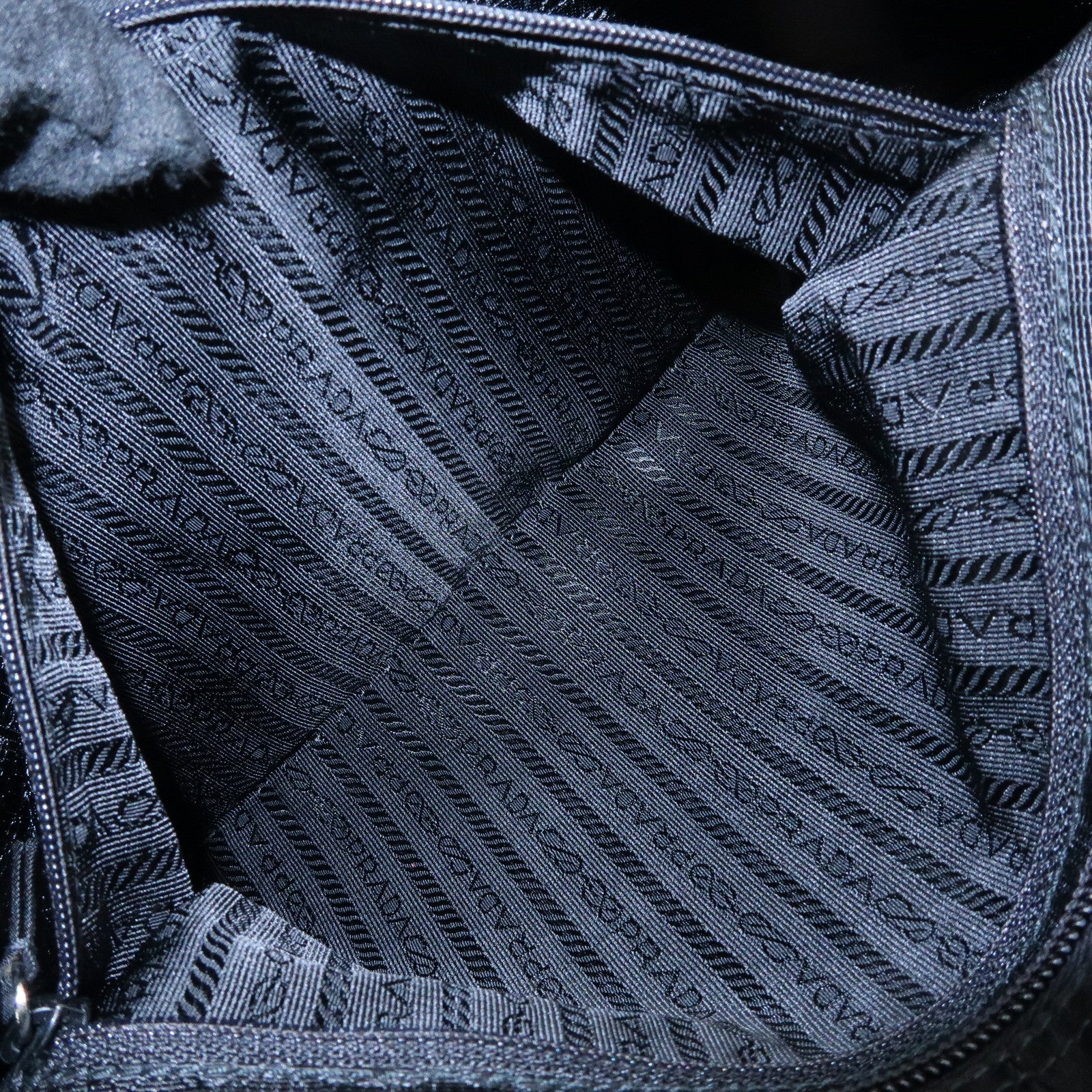 PRADA Triangle Logo Nylon Leather Shoulder Bag Crossbody Bag Black