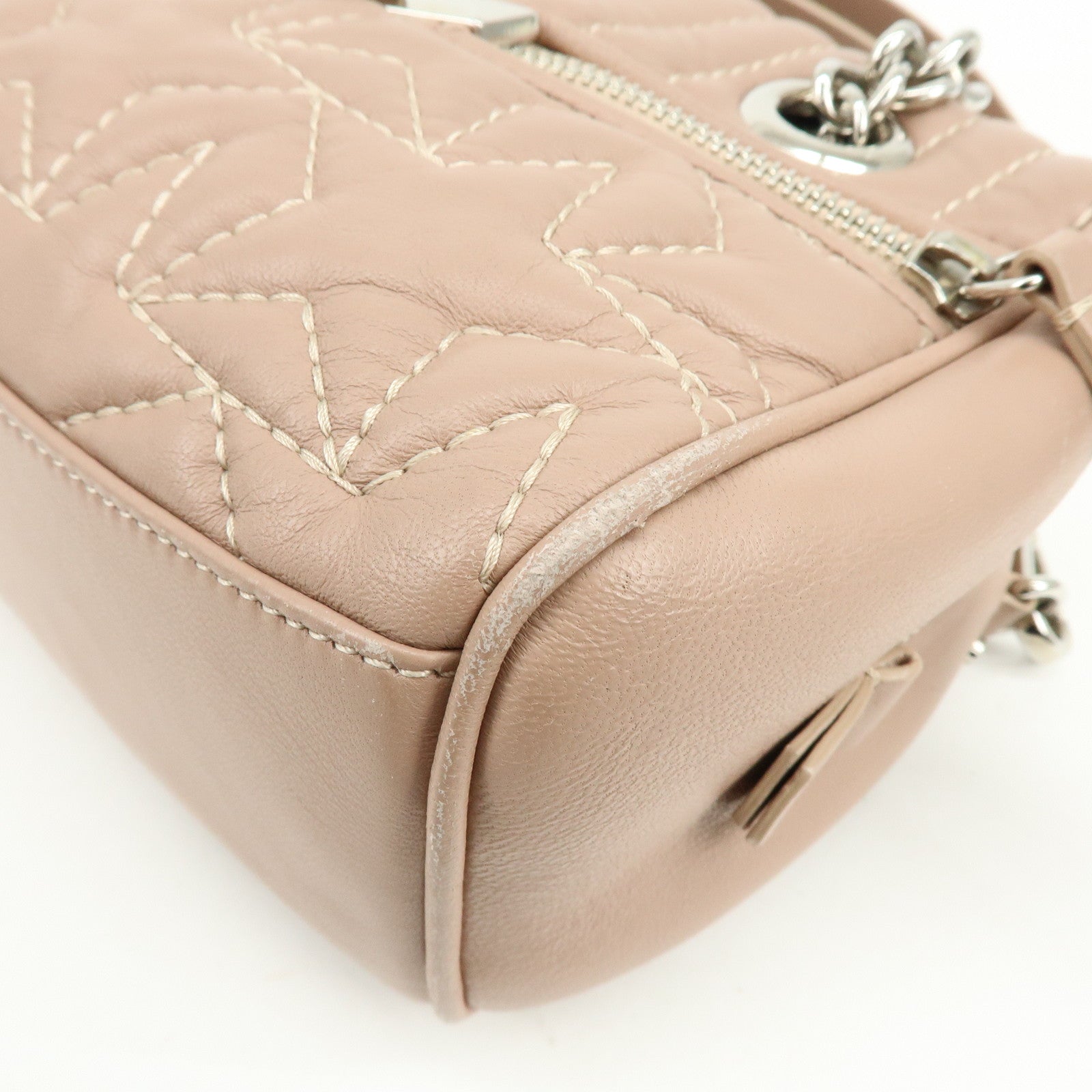 JIMMY CHOO Helia Quilting Leather Chain 2Way Bag Hand Bag Pink