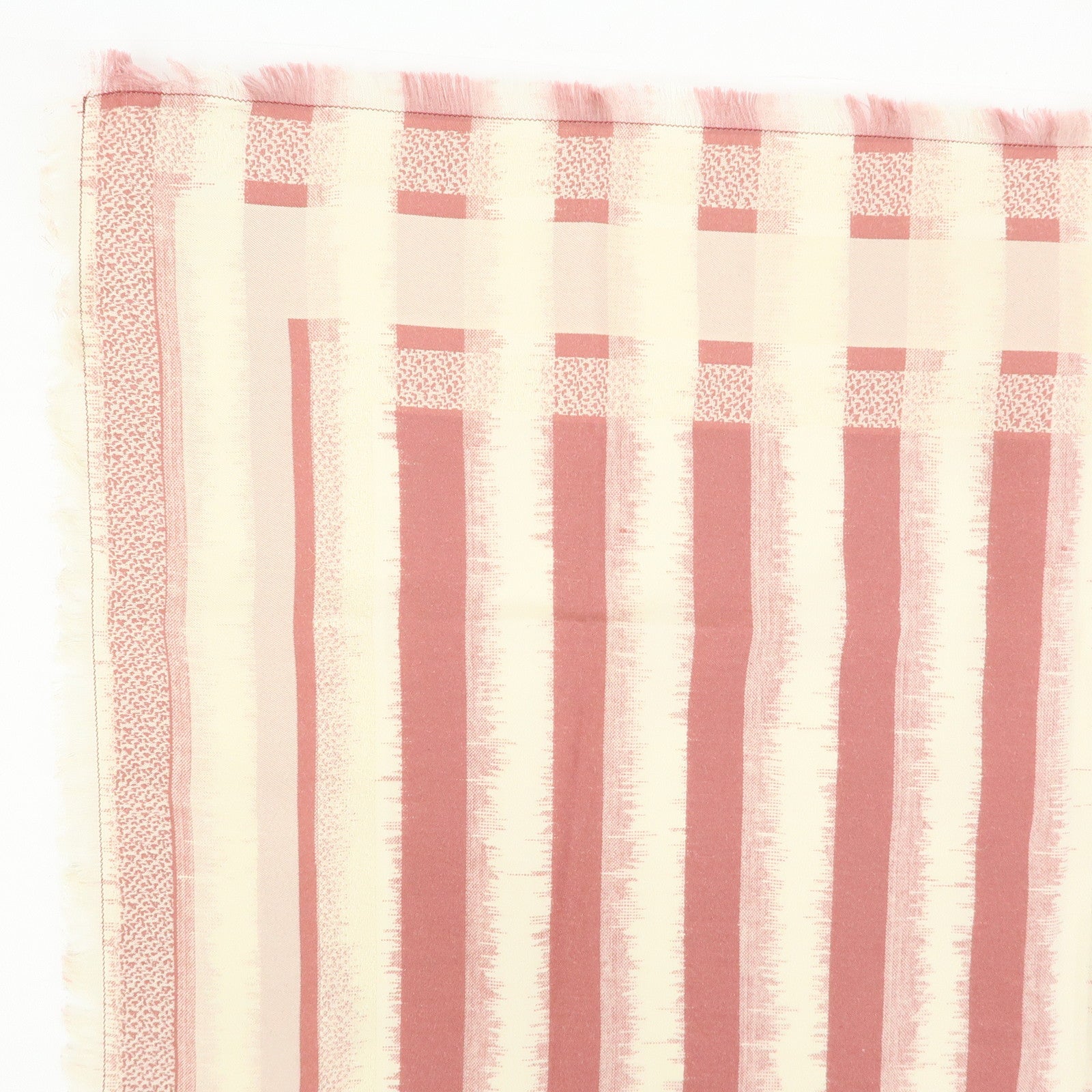 Christian Dior Logo Silk Cotton Polyester Scarf Stripe Print Pink