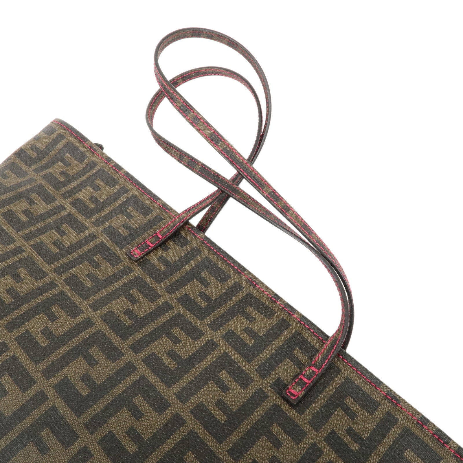 FENDI Zucca PVC Tote Bag Shoulder Bag Brown 8BH185-UZD