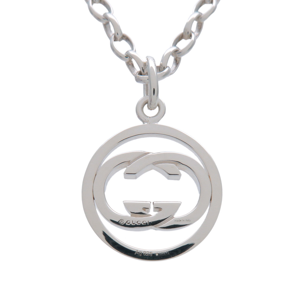GUCCI Interlocking G Doppia G Necklace SV925 Silver 147749