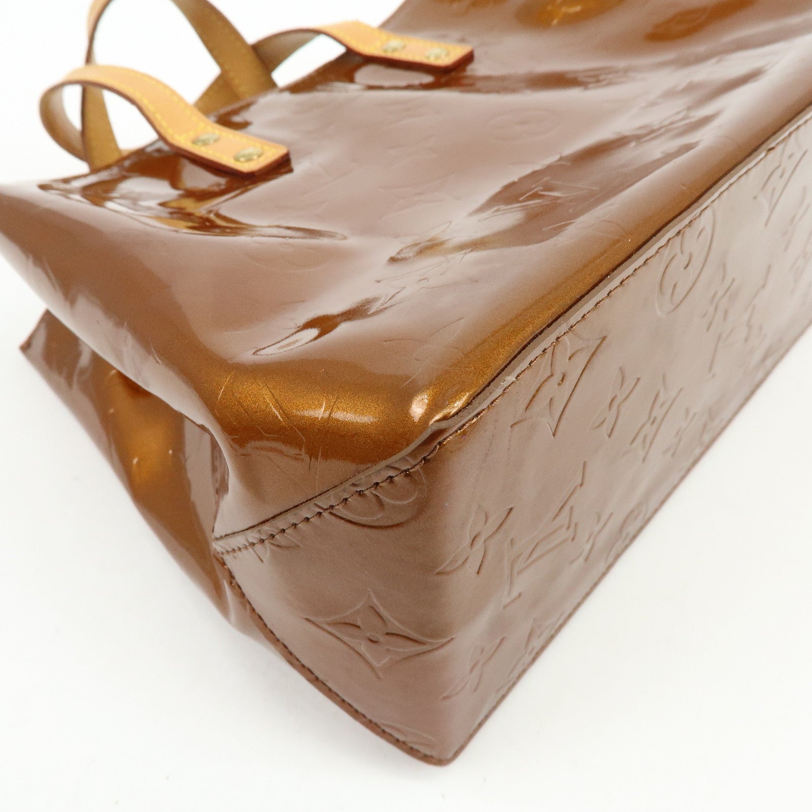 Louis Vuitton Monogram Vernis Reade PM Hand Bag Bronze M91146