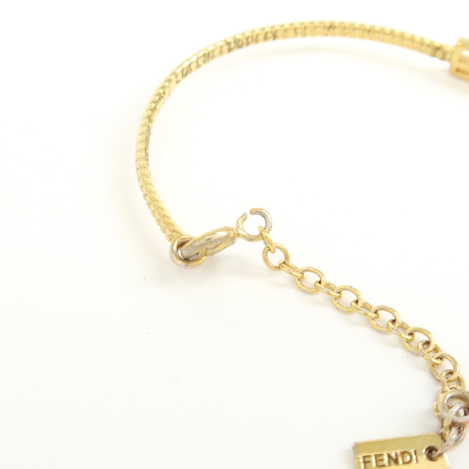 FENDI Metal FF Baguette Bracelet Gold 8AG988