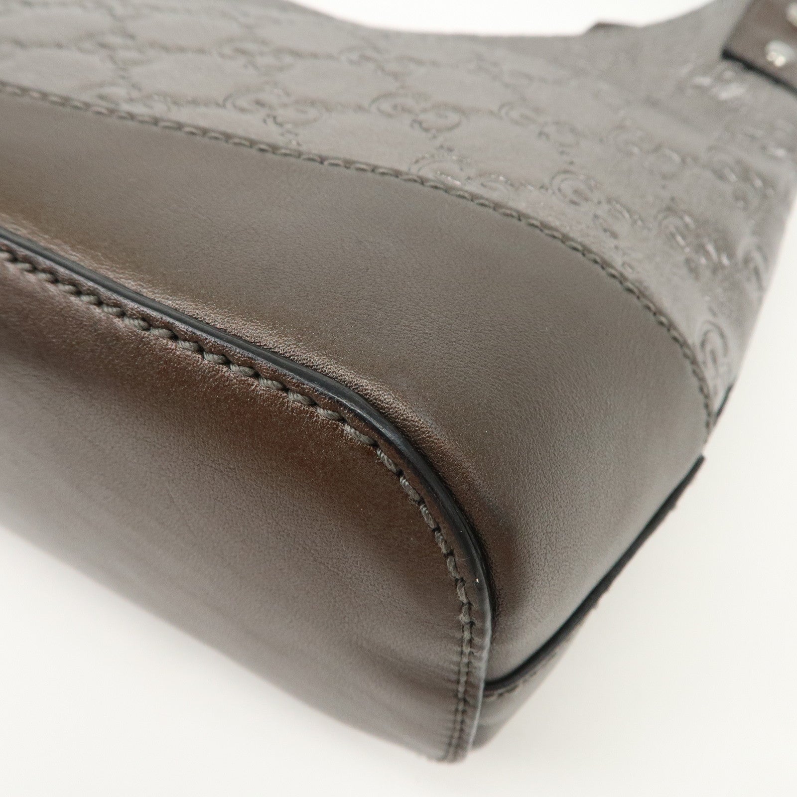 GUCCI Guccissima Leather Shoulder Bag Hand Bag Silver 240020