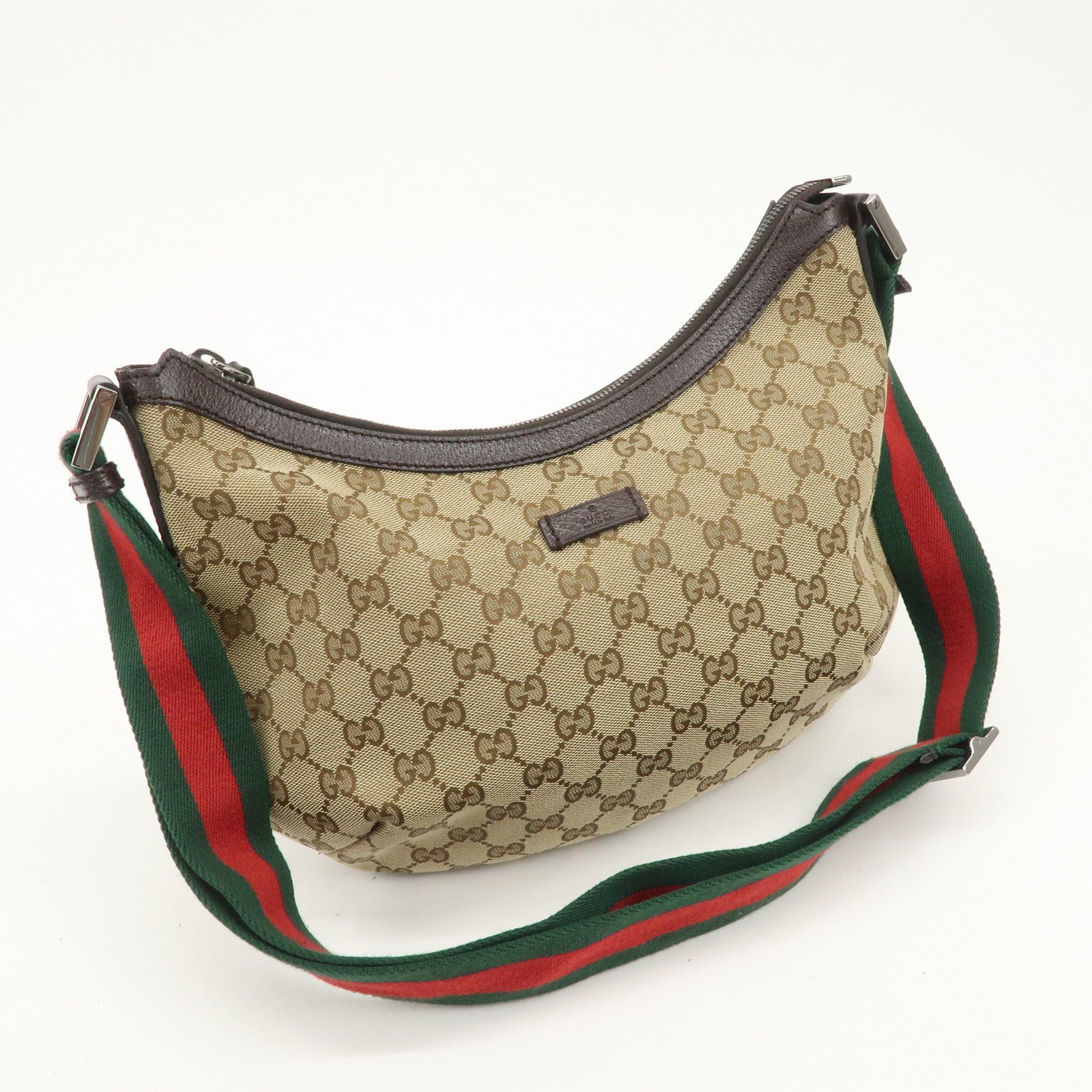 GUCCI Sherry GG Canvas Leather Shoulder Bag Crossbody Bag 181092