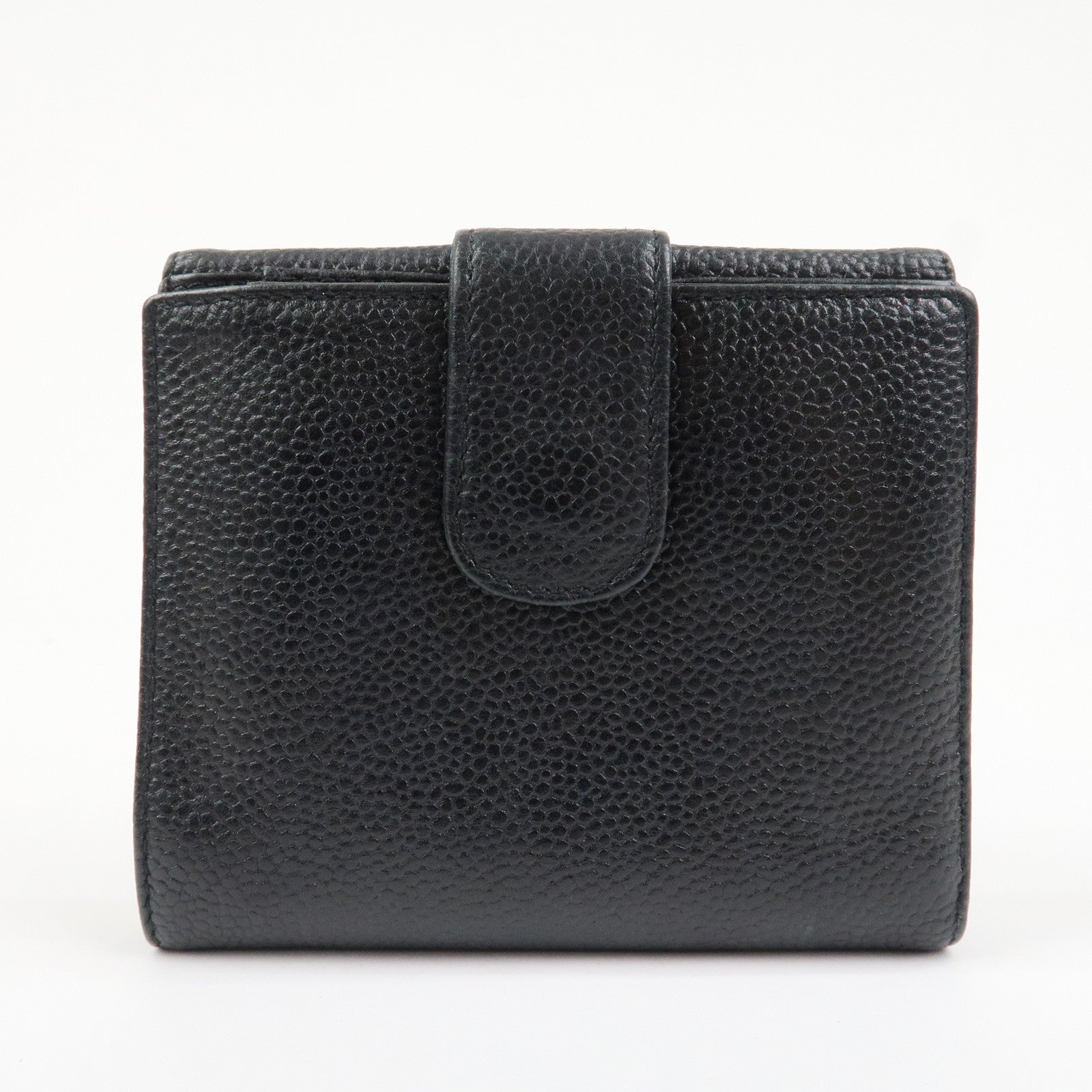 CHANEL COCO Mark W Hook Bi-fold Compact Wallet Black A01427