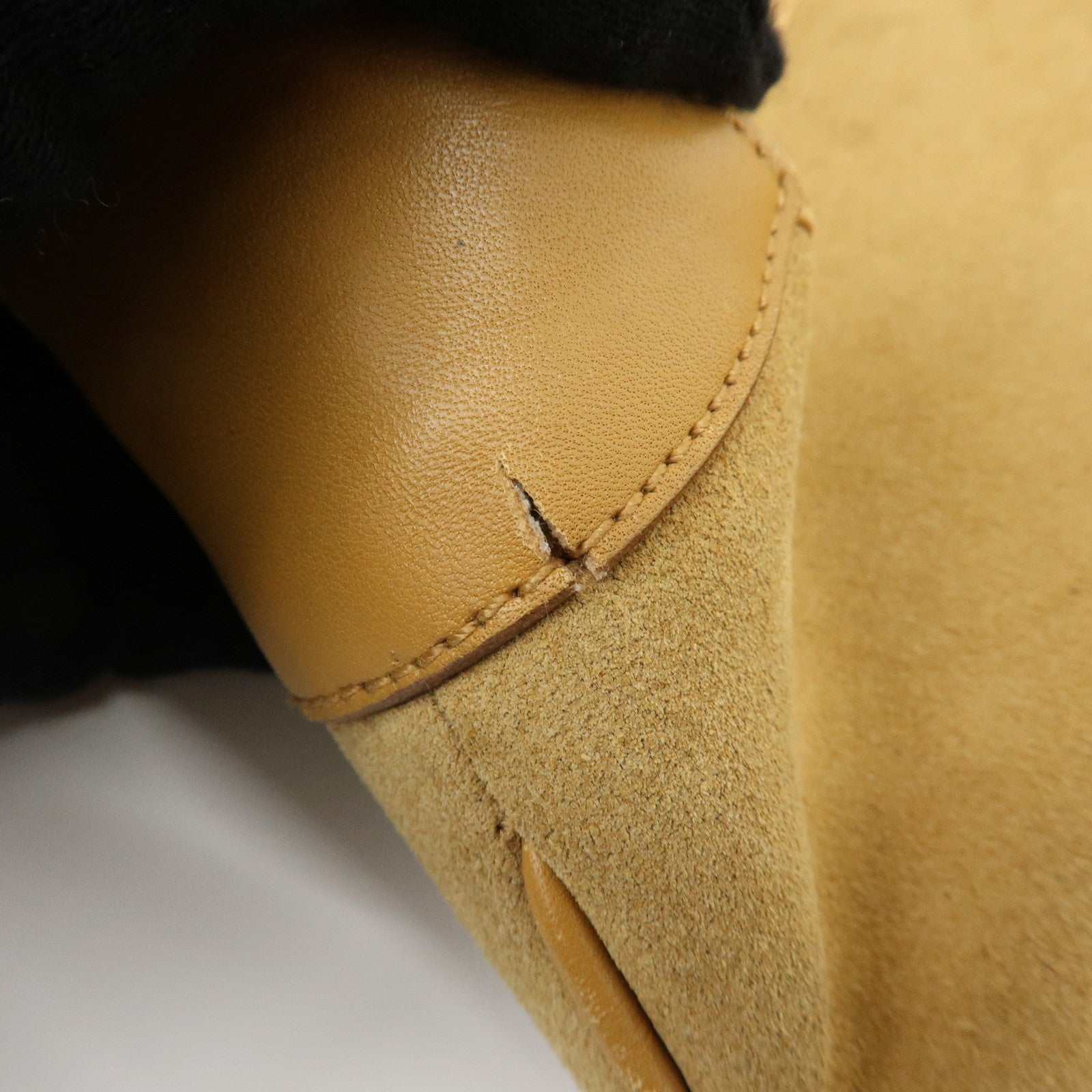 GUCCI Bamboo Suede Leather Kandinsky Shoulder Bag Beige 001・4061