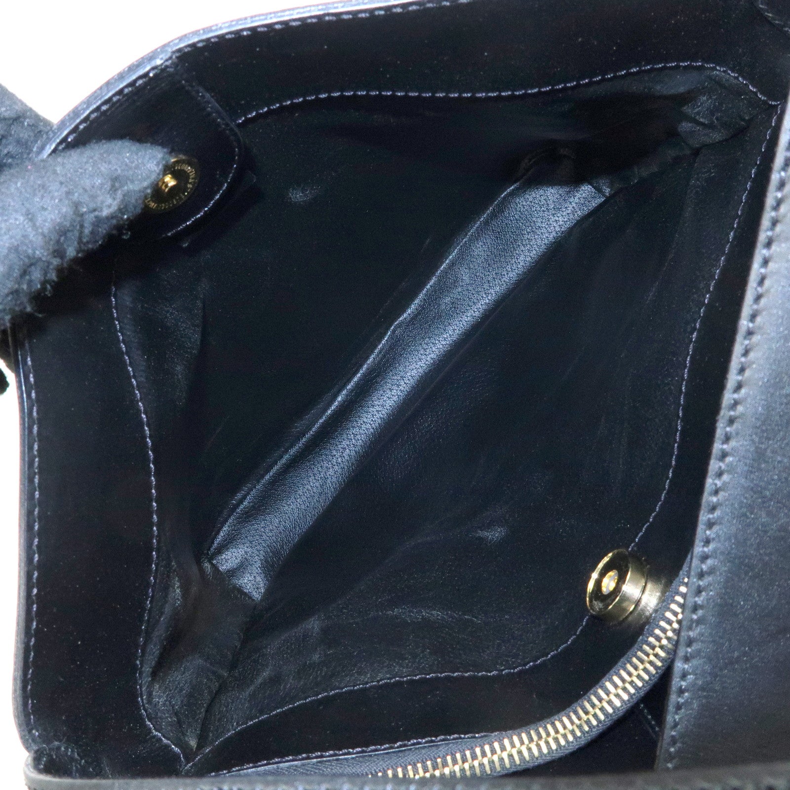 CELINE Macadam PVC Leather Shoulder Bag Black Brown